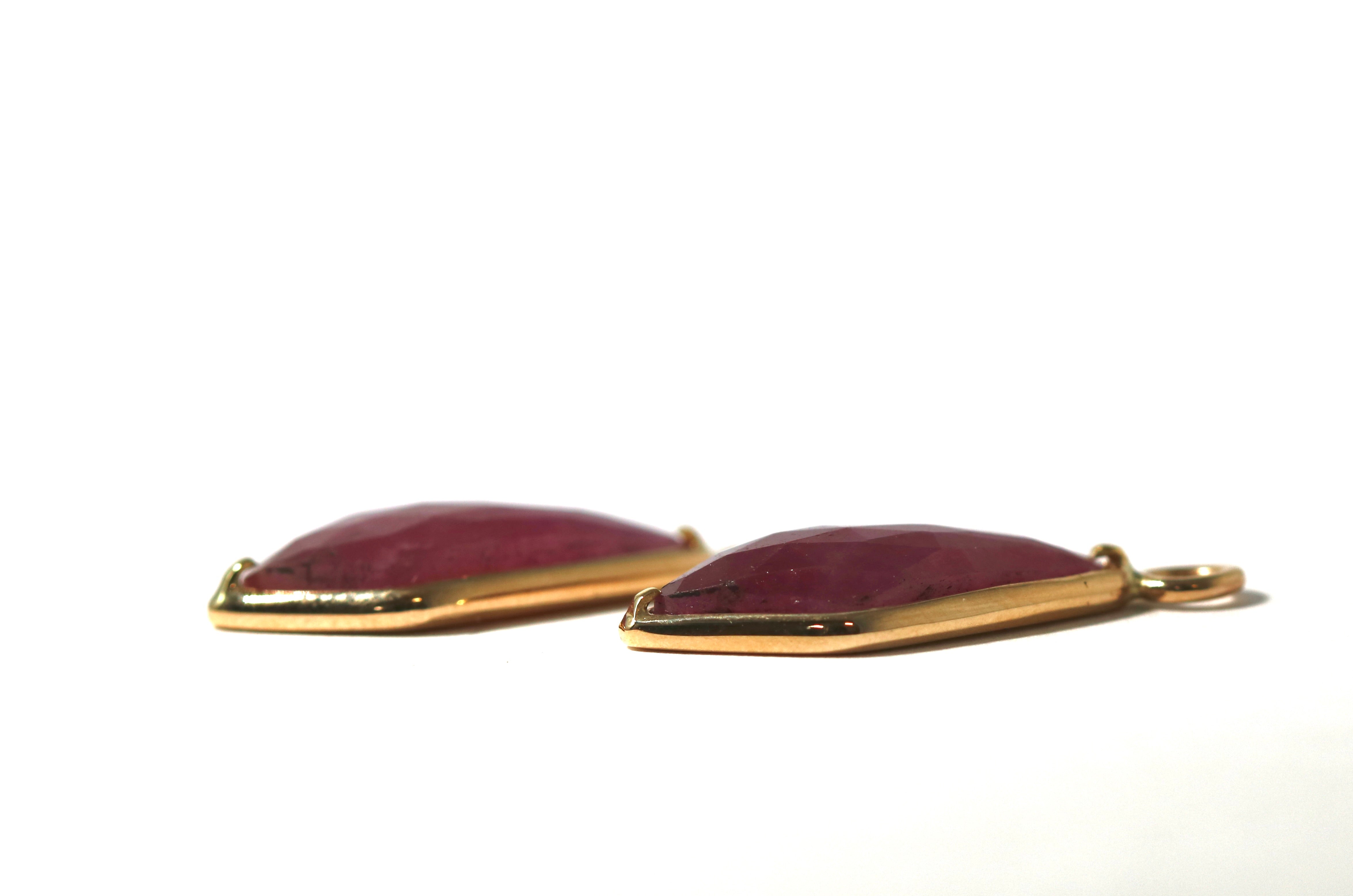 Rose Cut Ruby Drops