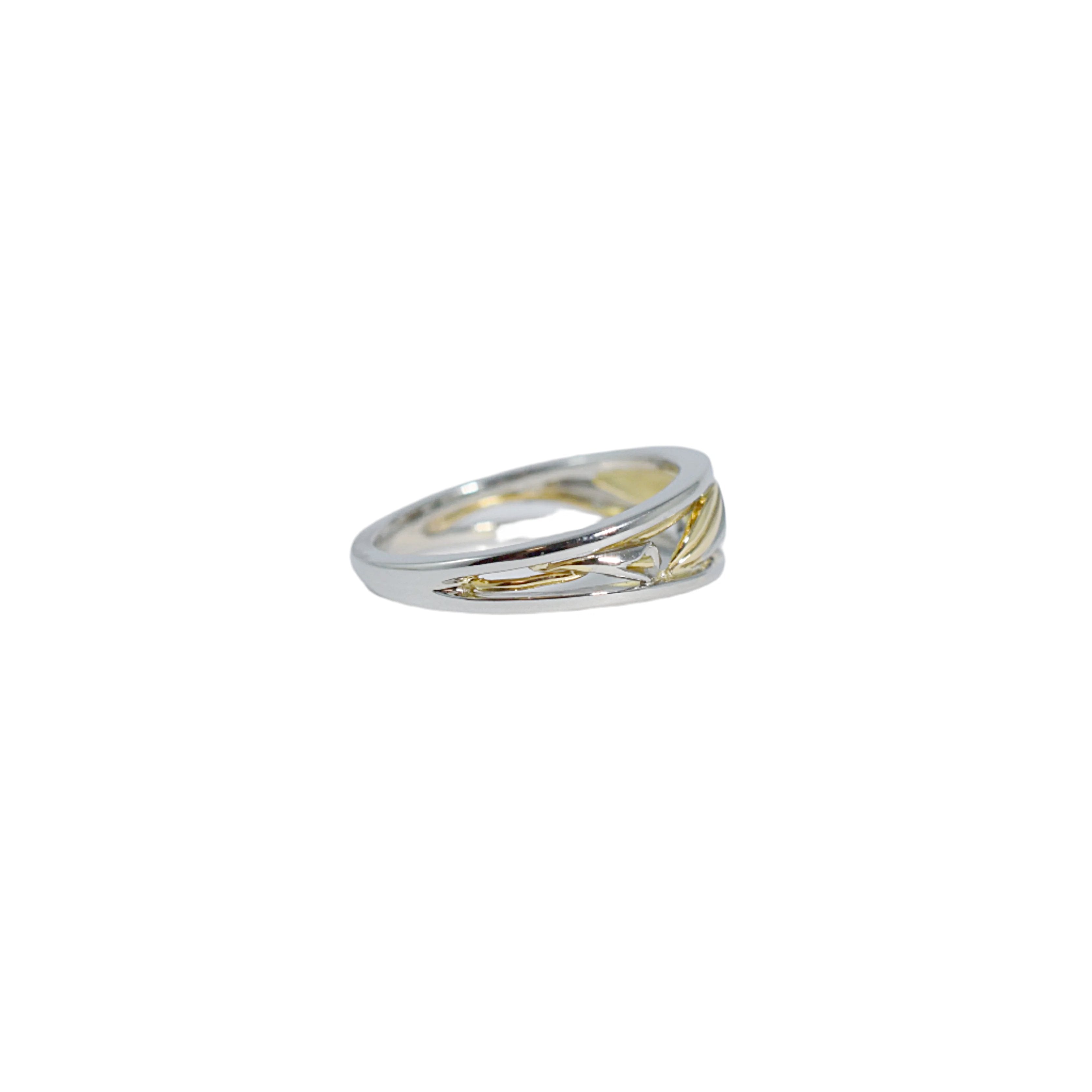 Tiny Tapered Calla Lily Ring with Diamond