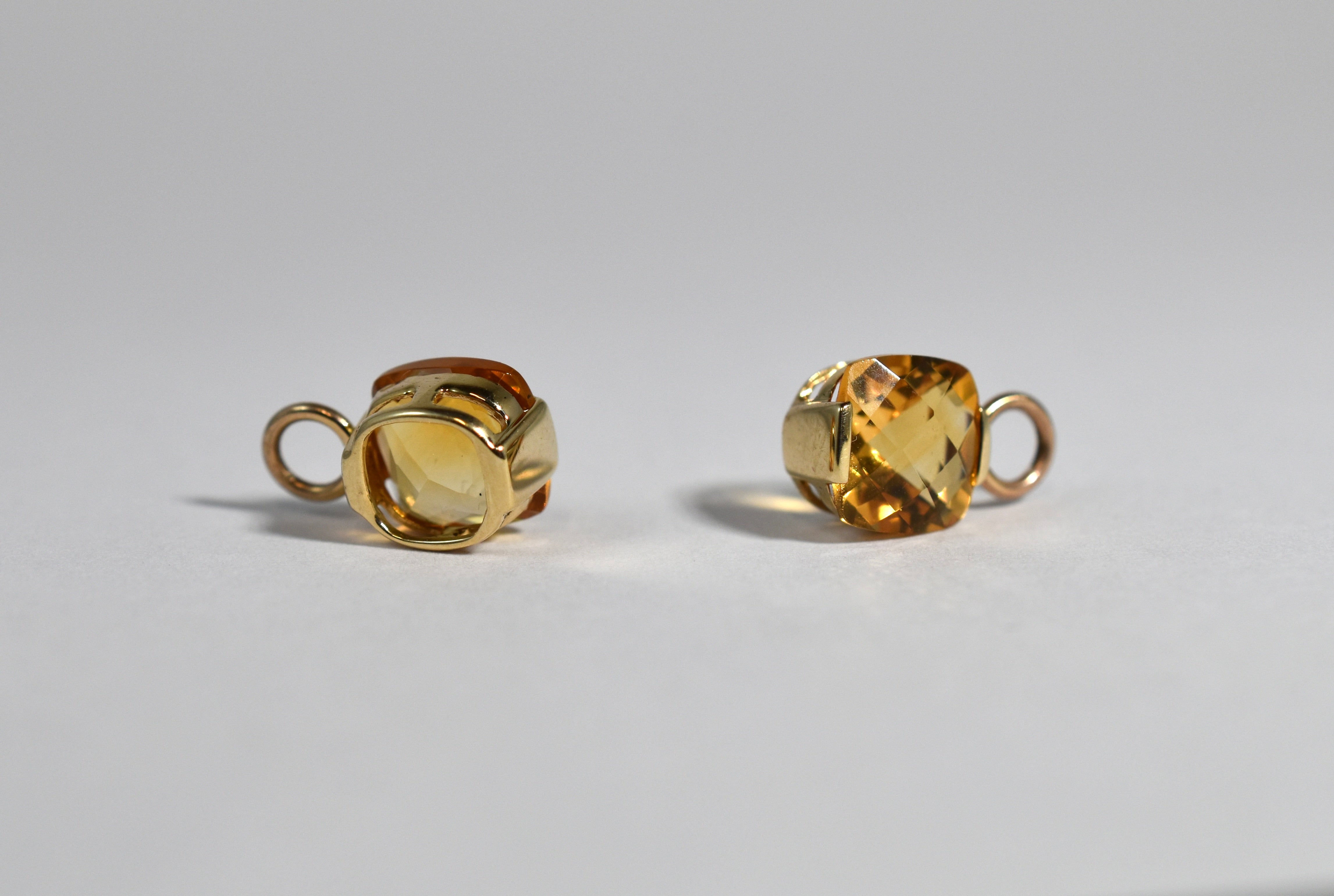 14 karat yellow gold citrine drops