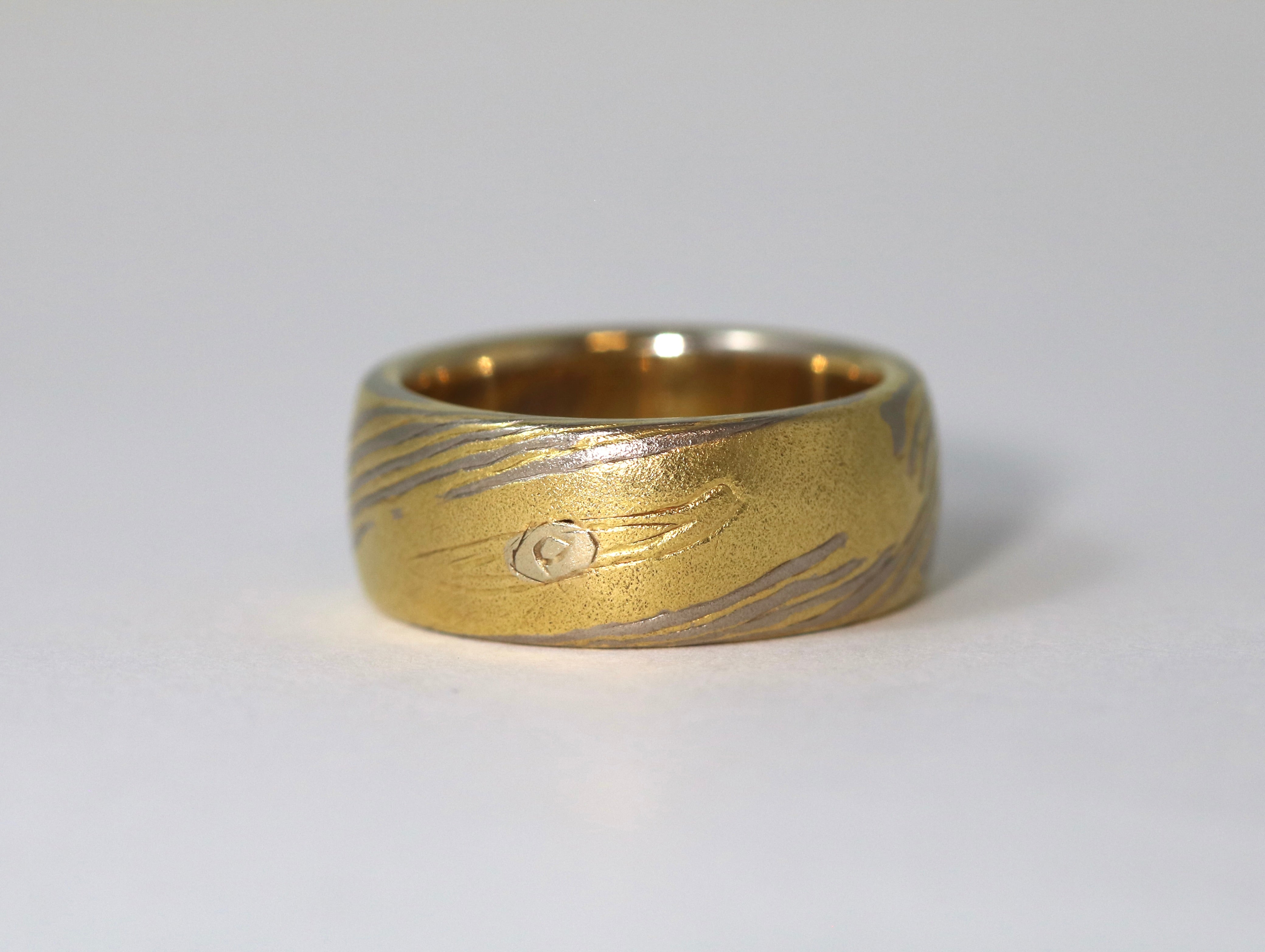 Mokume-Gane Wide Wedding Band