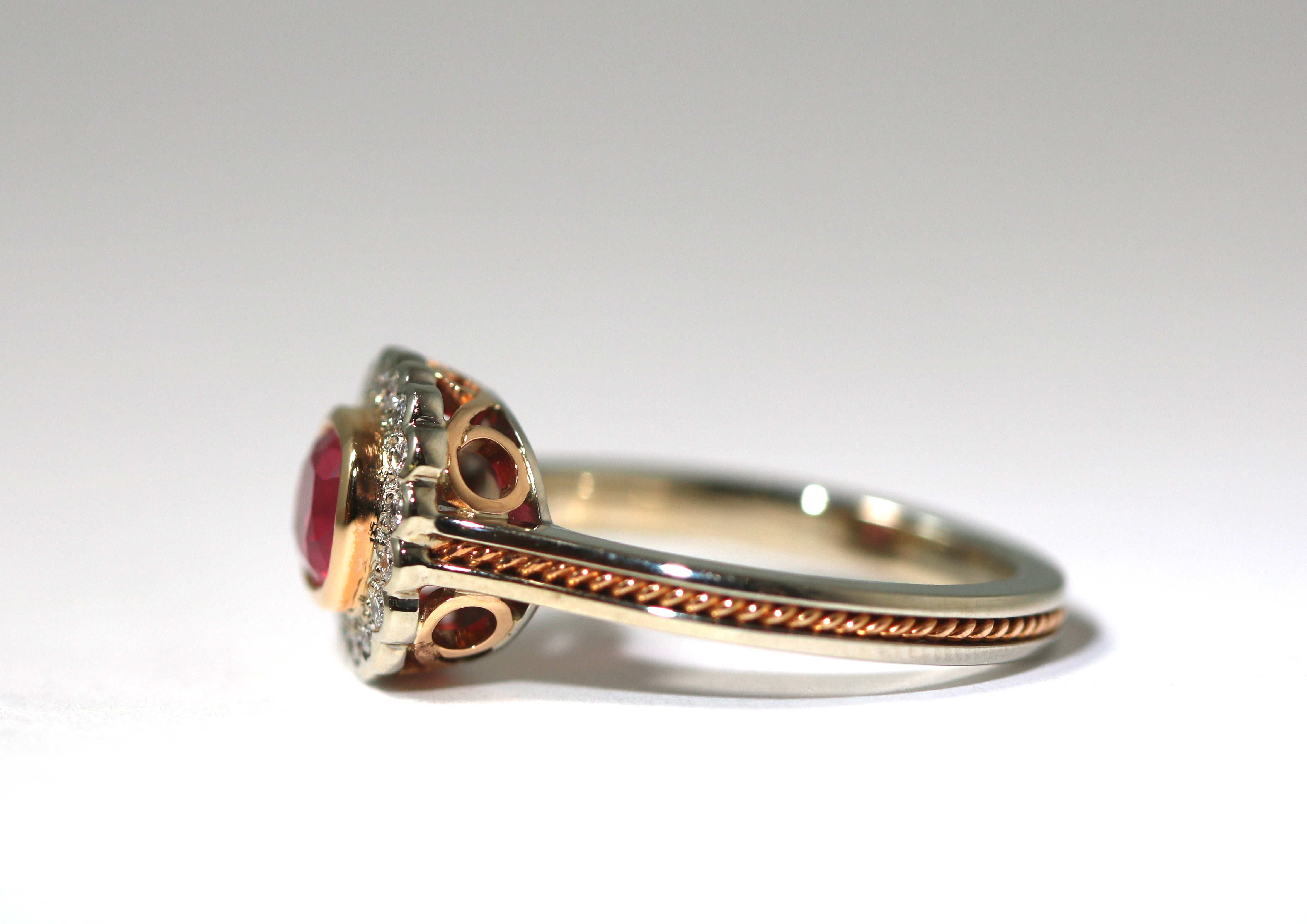 Spinel Halo Arabesque Ring