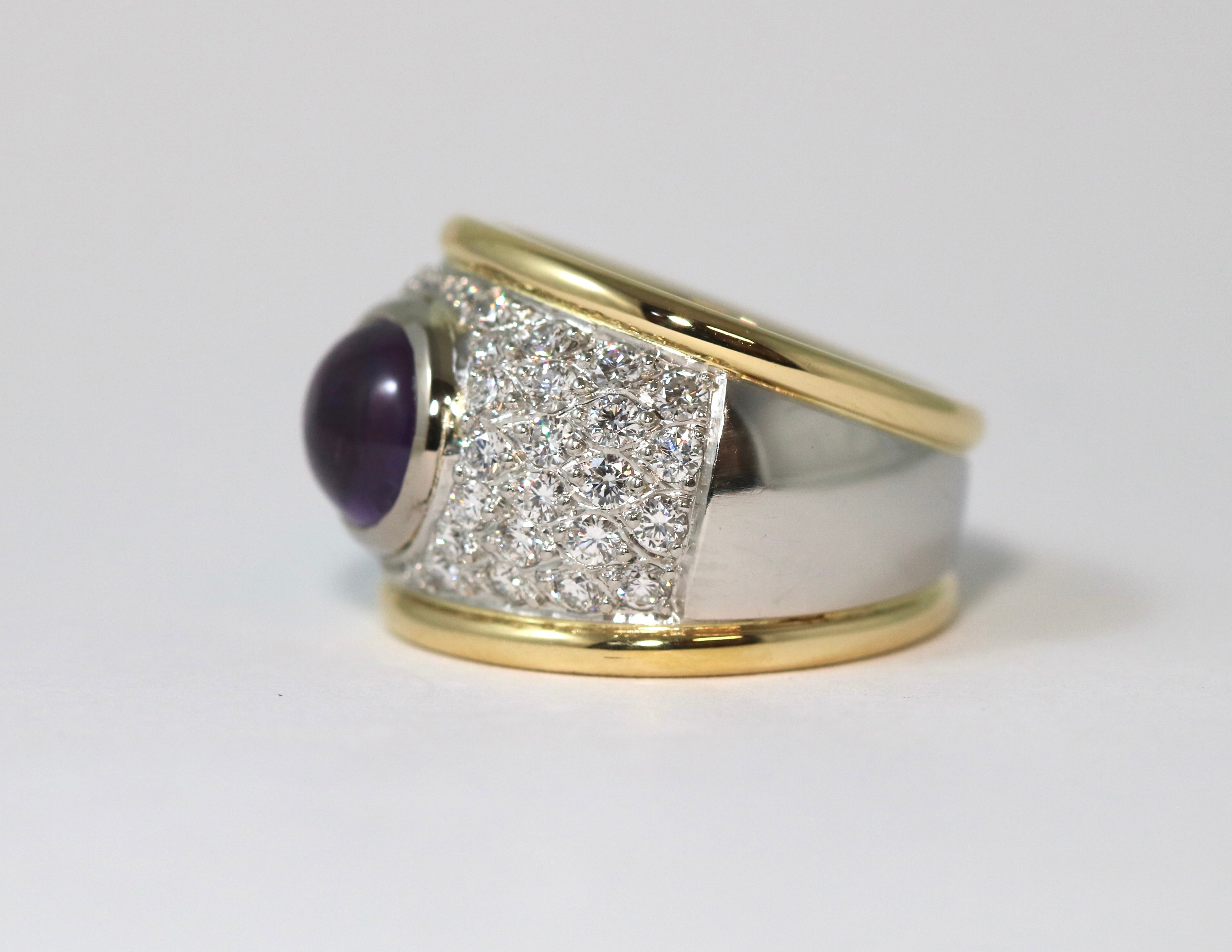 Purple Sapphire and Diamond Ring