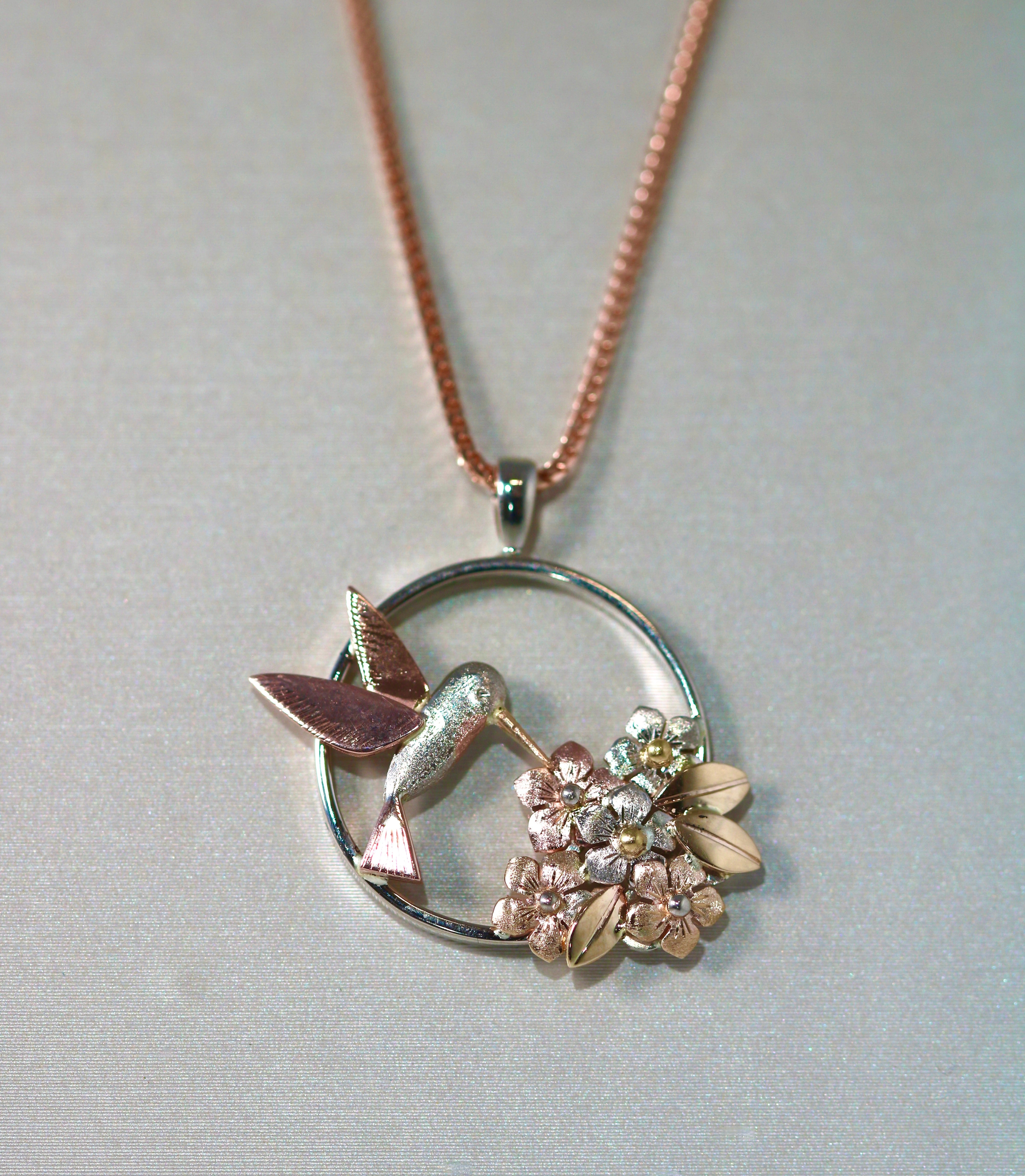 Forget-Me-Not & Humming Bird Pendant