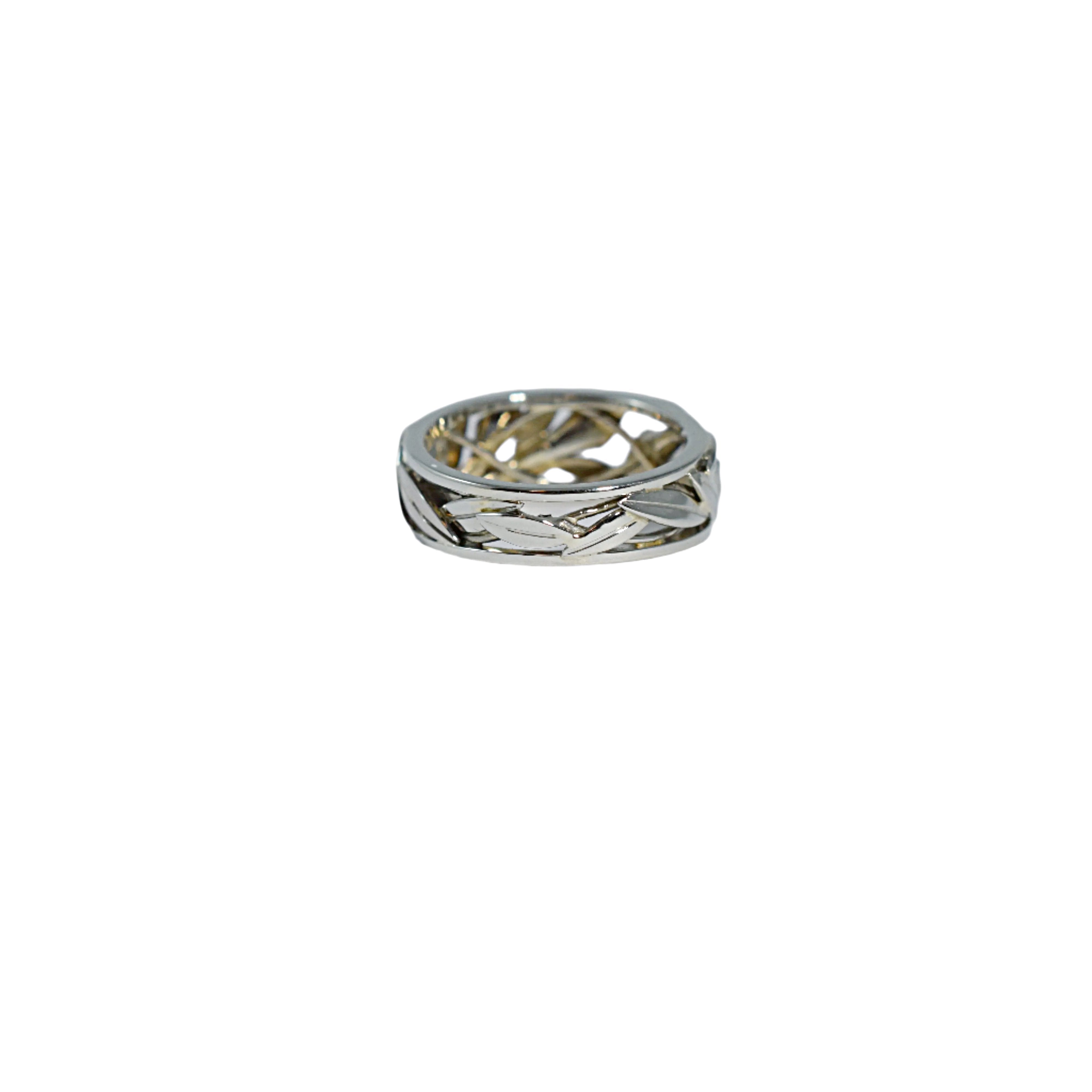 All White Tapered Calla Lily Ring
