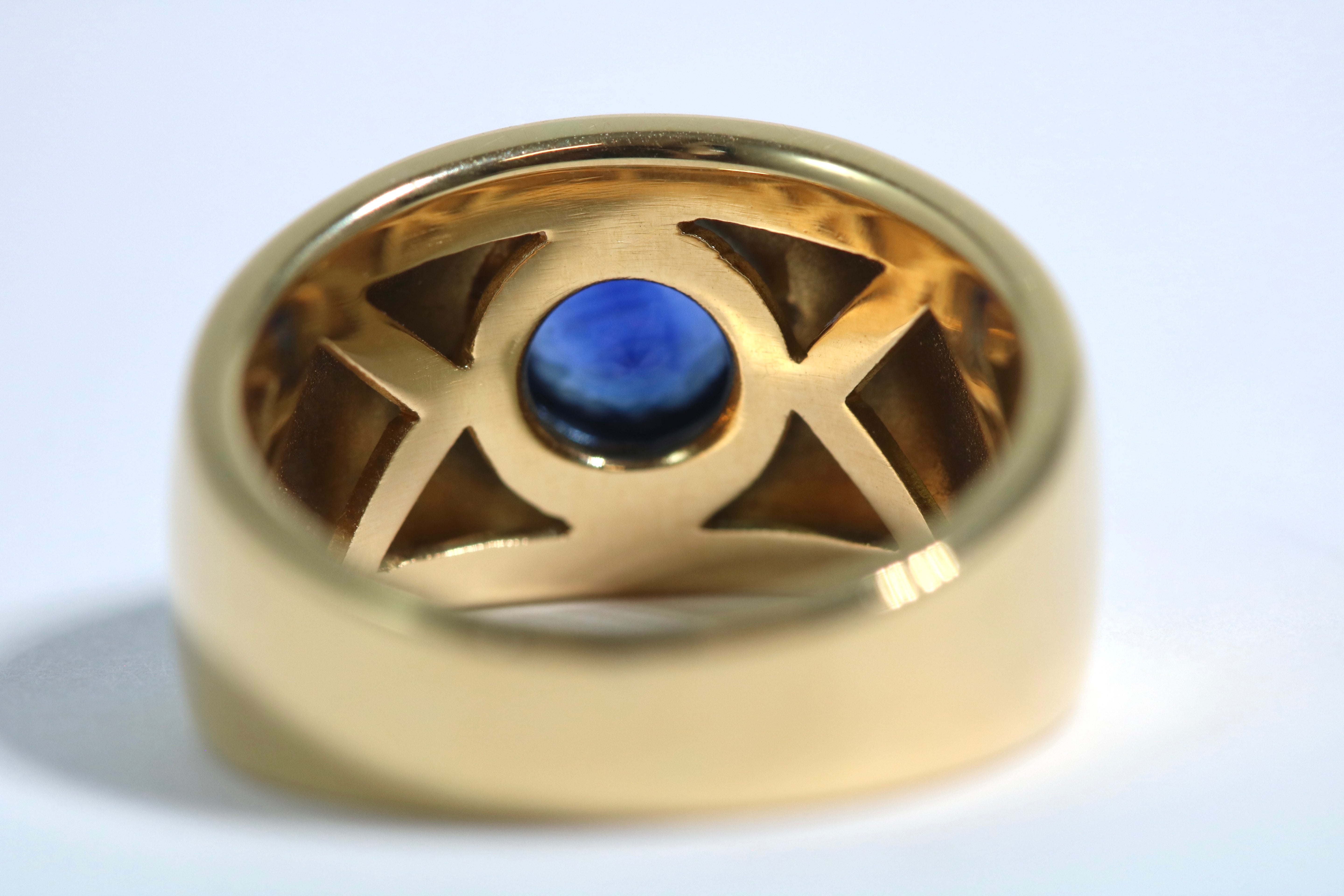 Bezel Set Convex Sapphire Ring