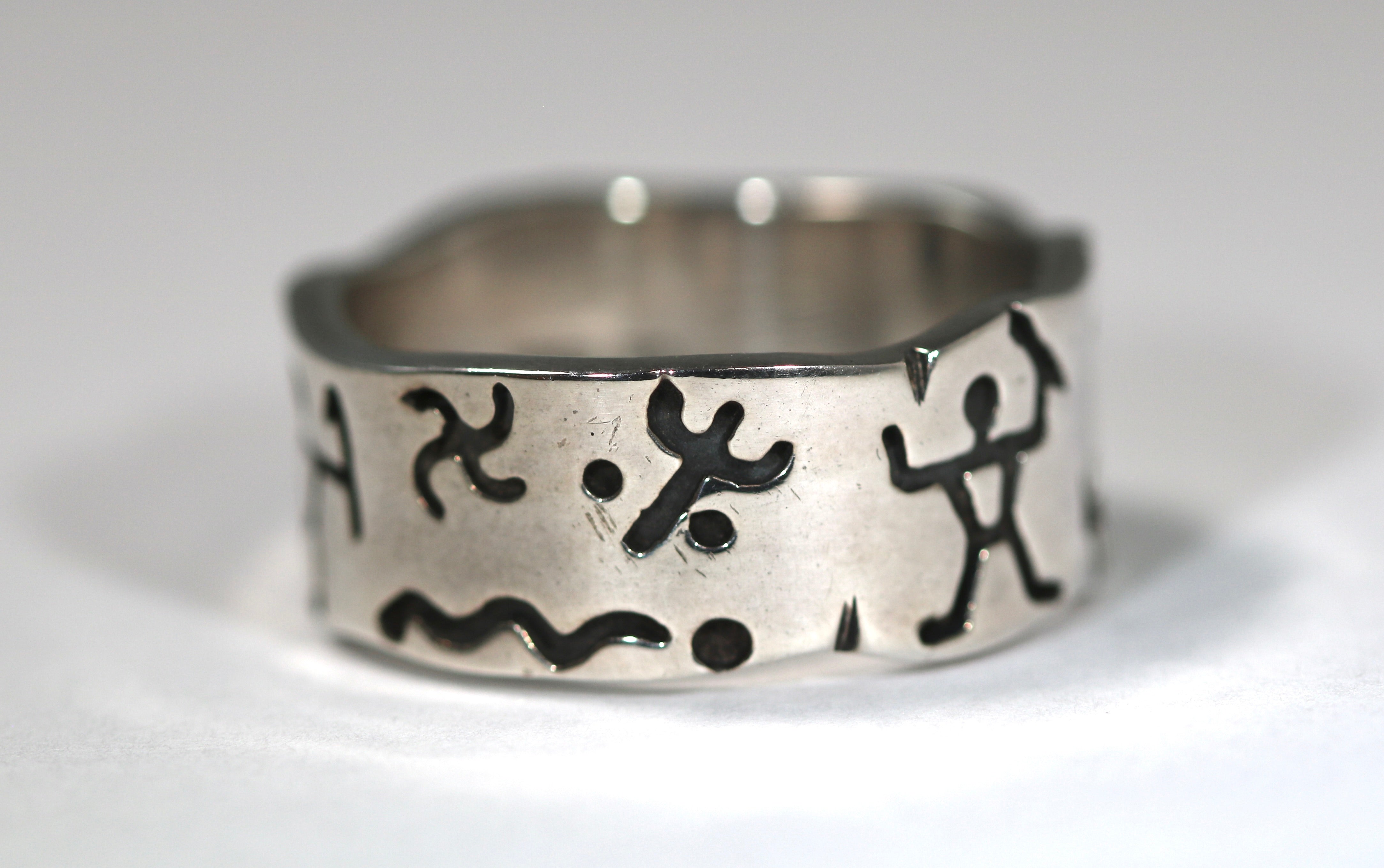 Sterling Silver Rock Art Ring