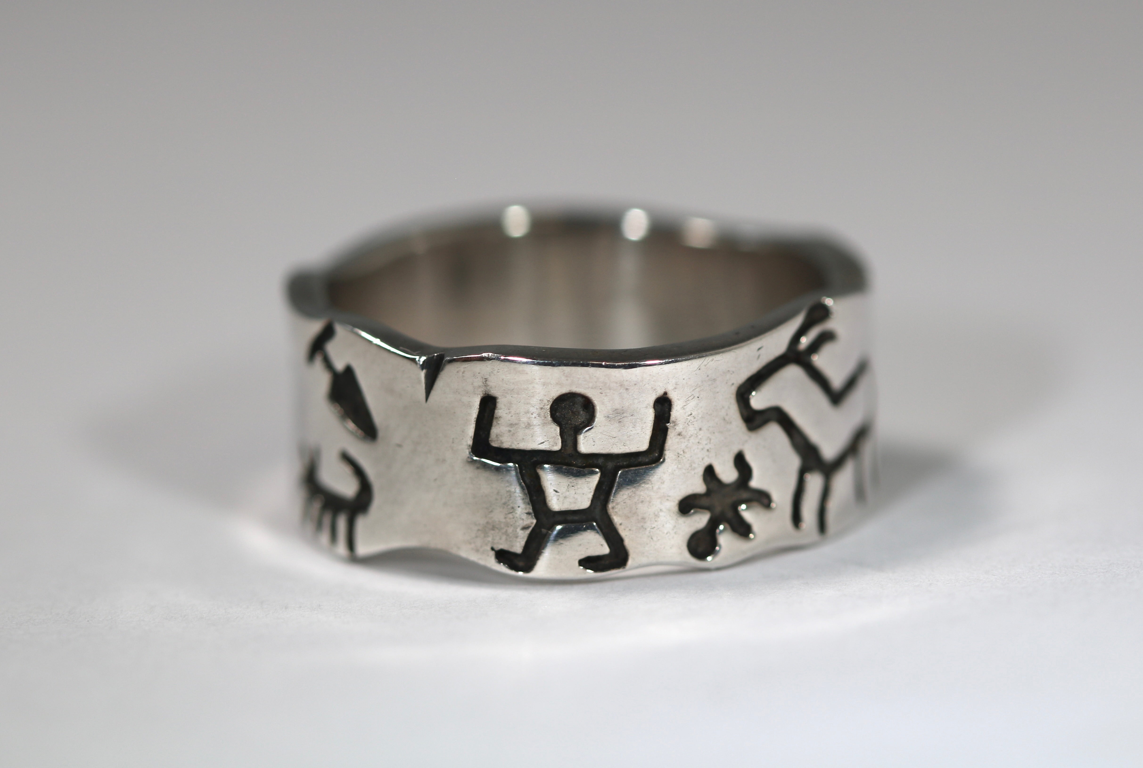 Sterling Silver Rock Art Ring
