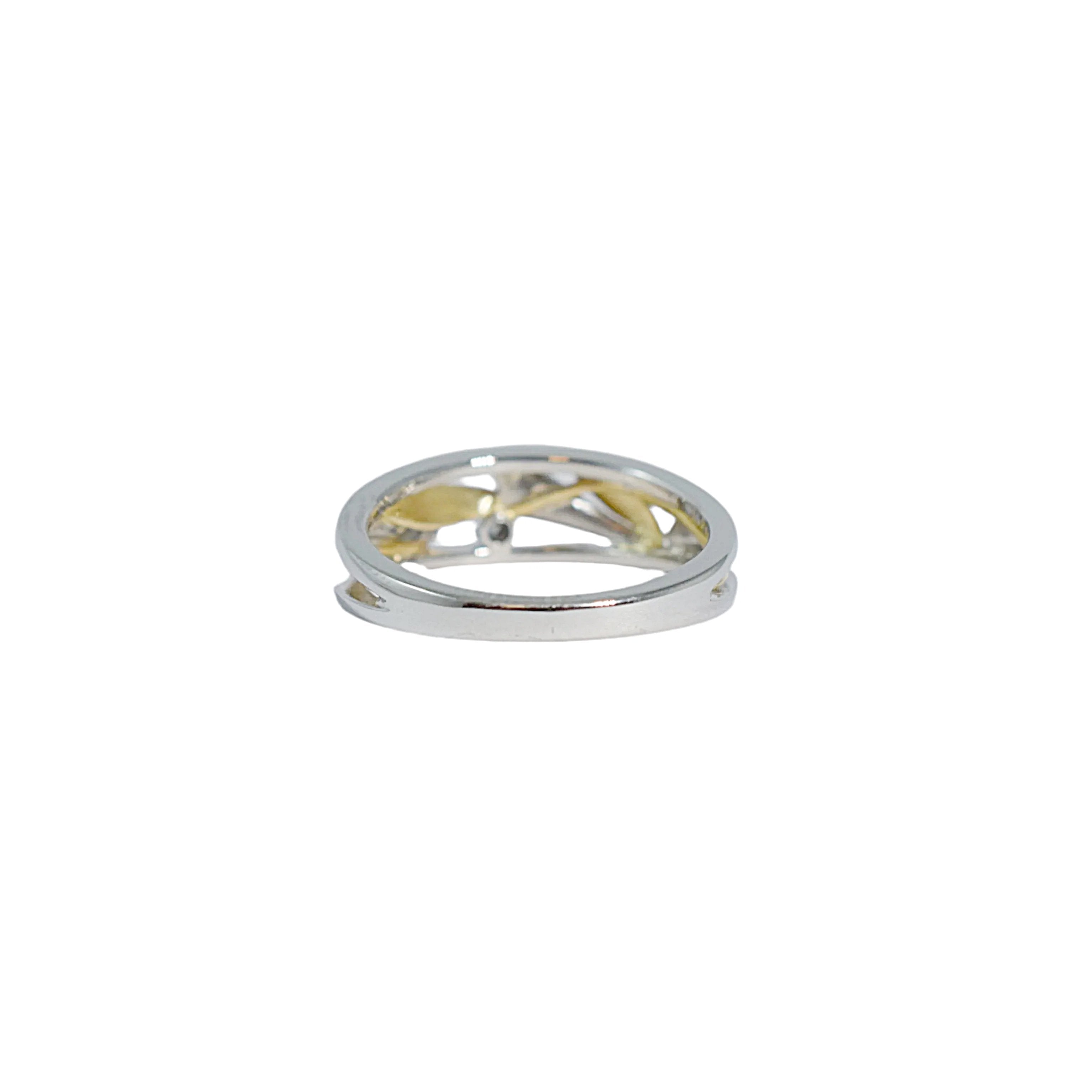 Tiny Tapered Calla Lily Ring with Diamond