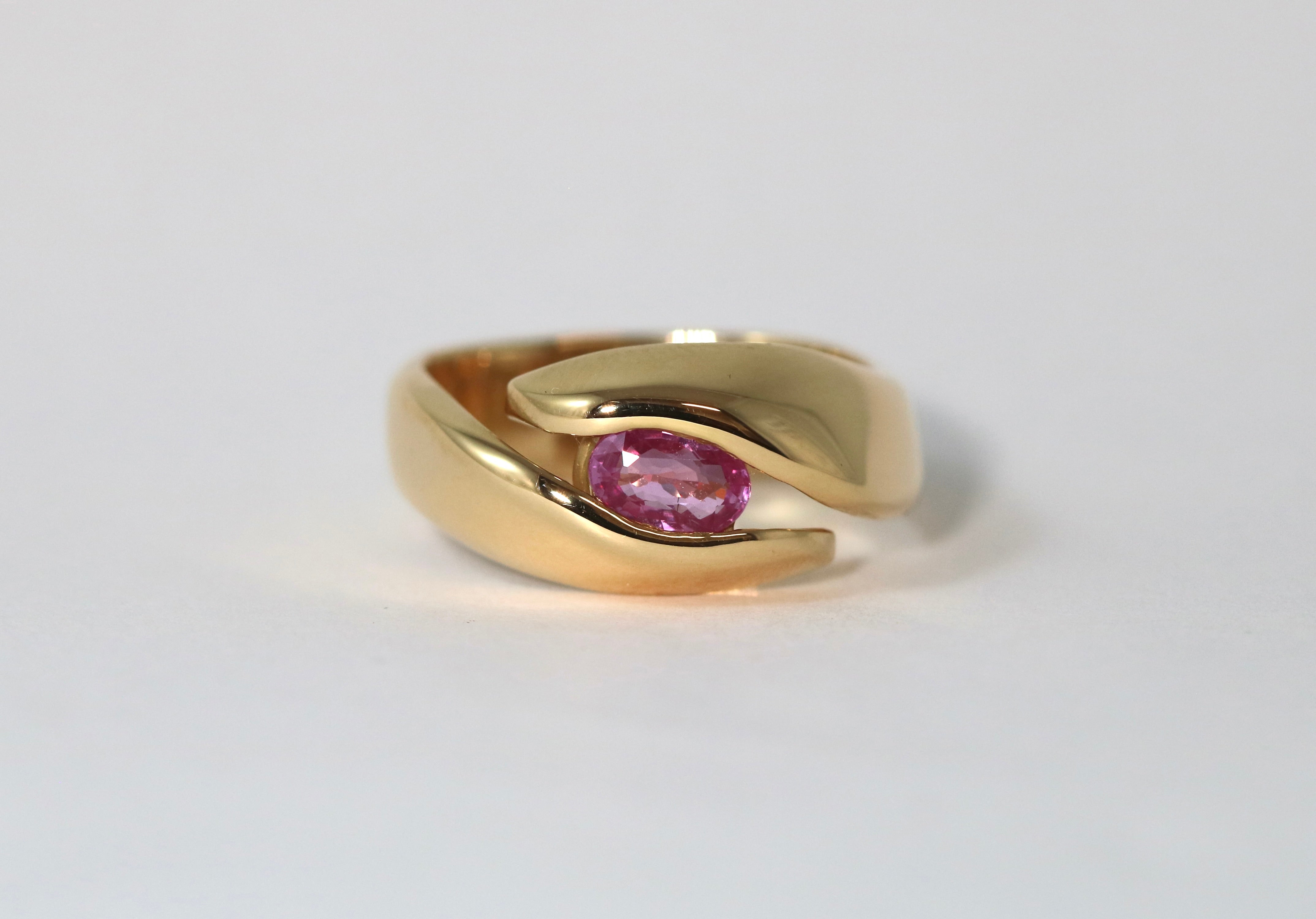 Pink Sapphire Bypass Ring