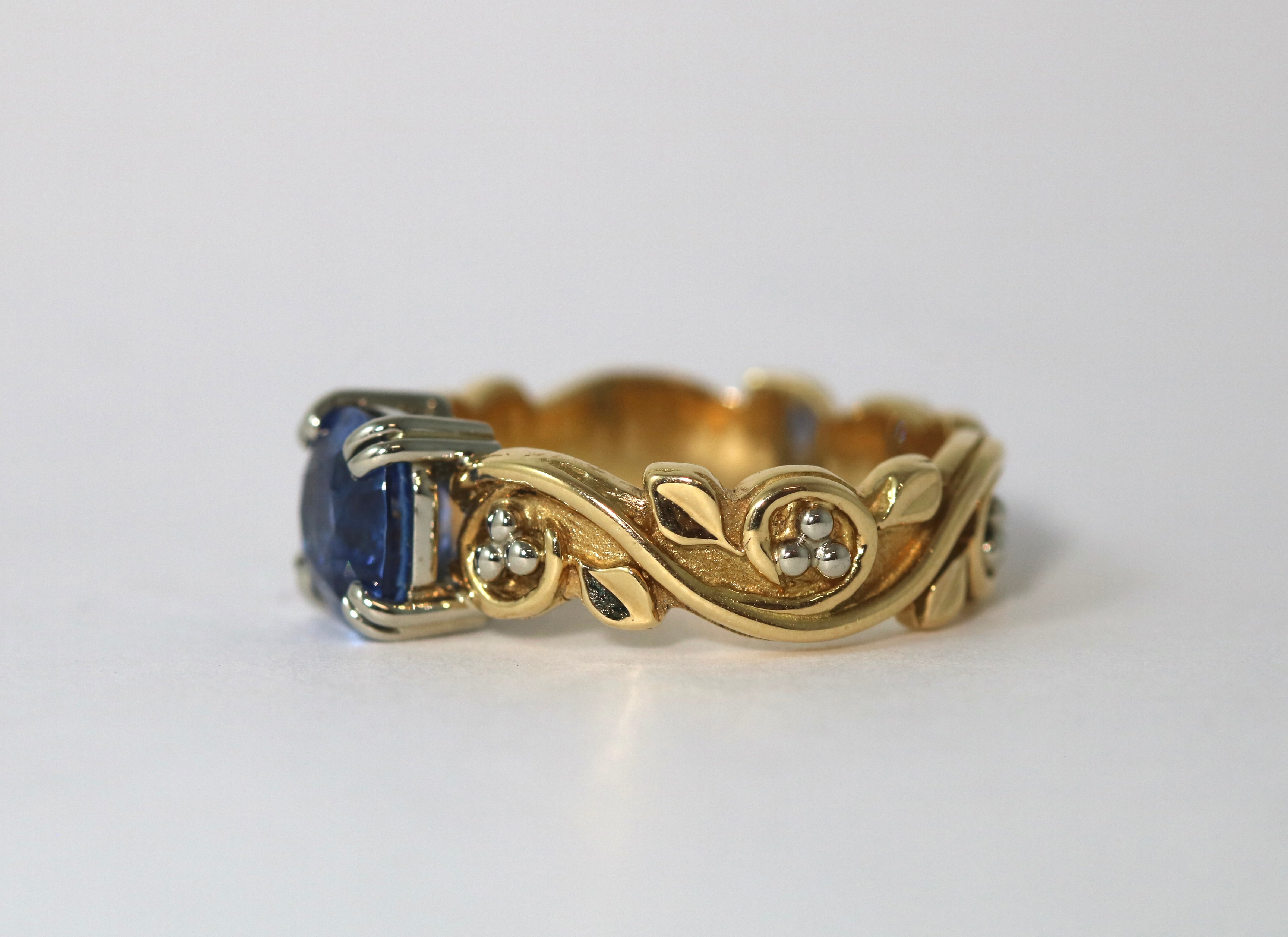 Blue Sapphire Tree of Life Ring
