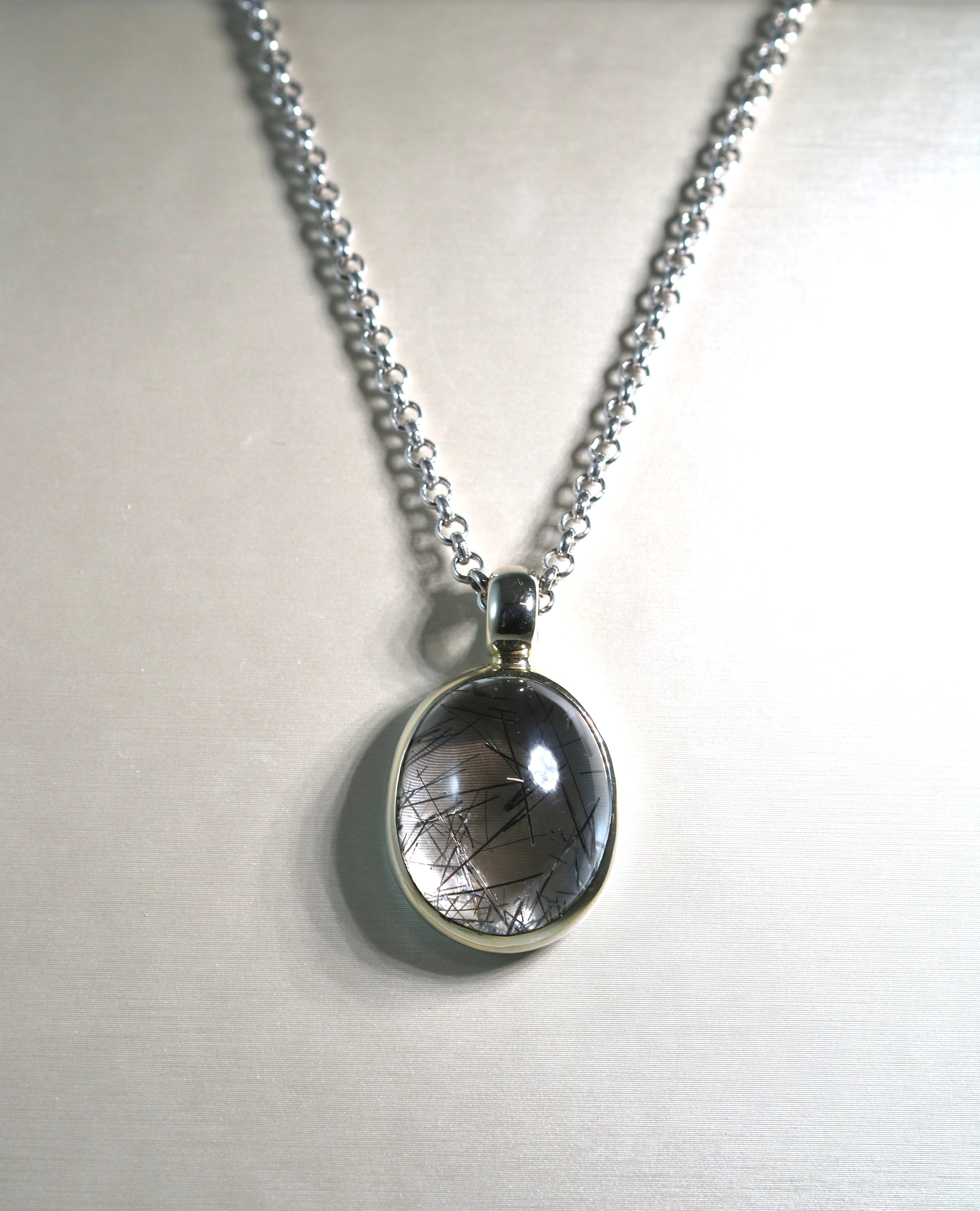 19 Karat Quartz with Tourmaline Pendant