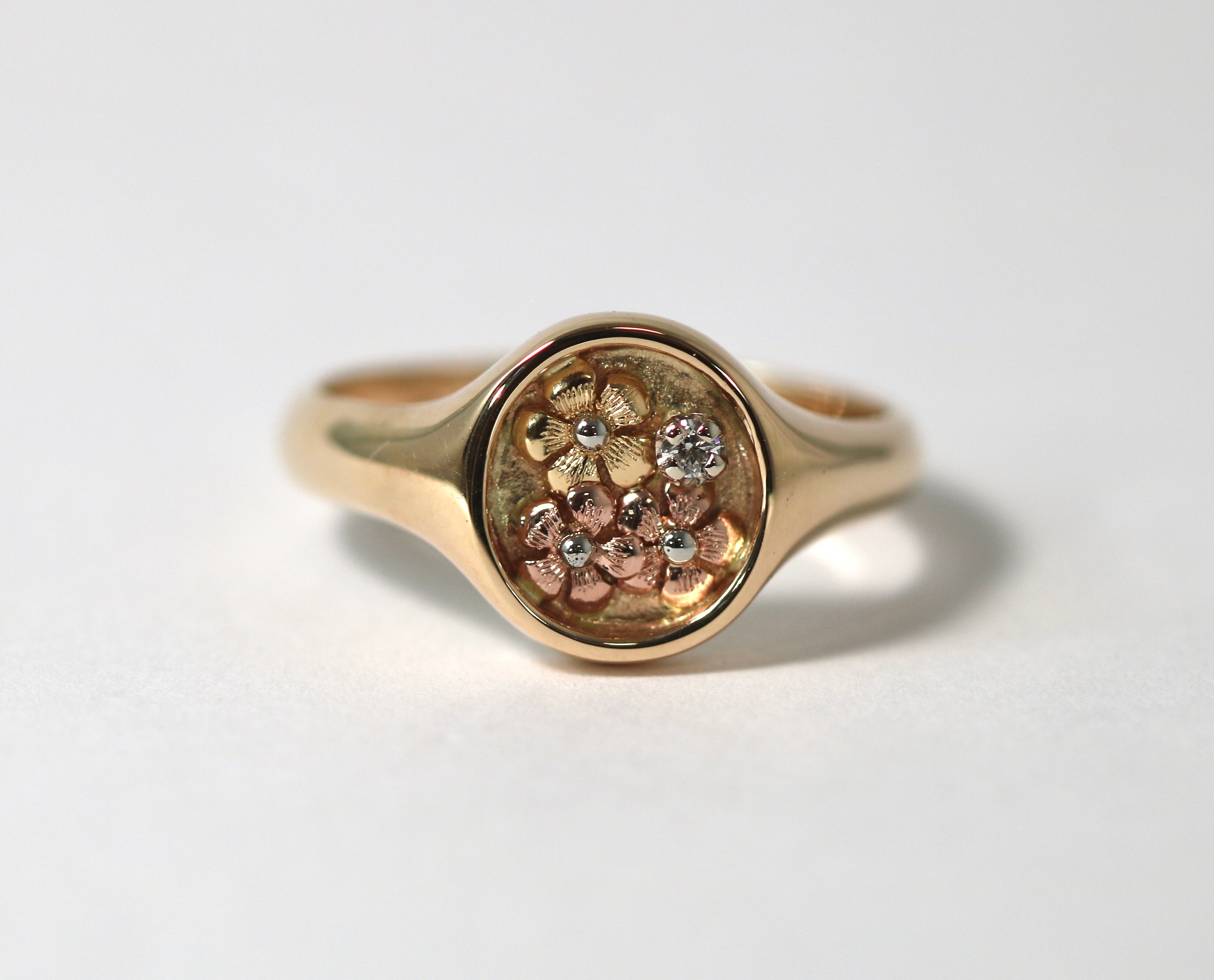 Forget Me Not Signet Ring