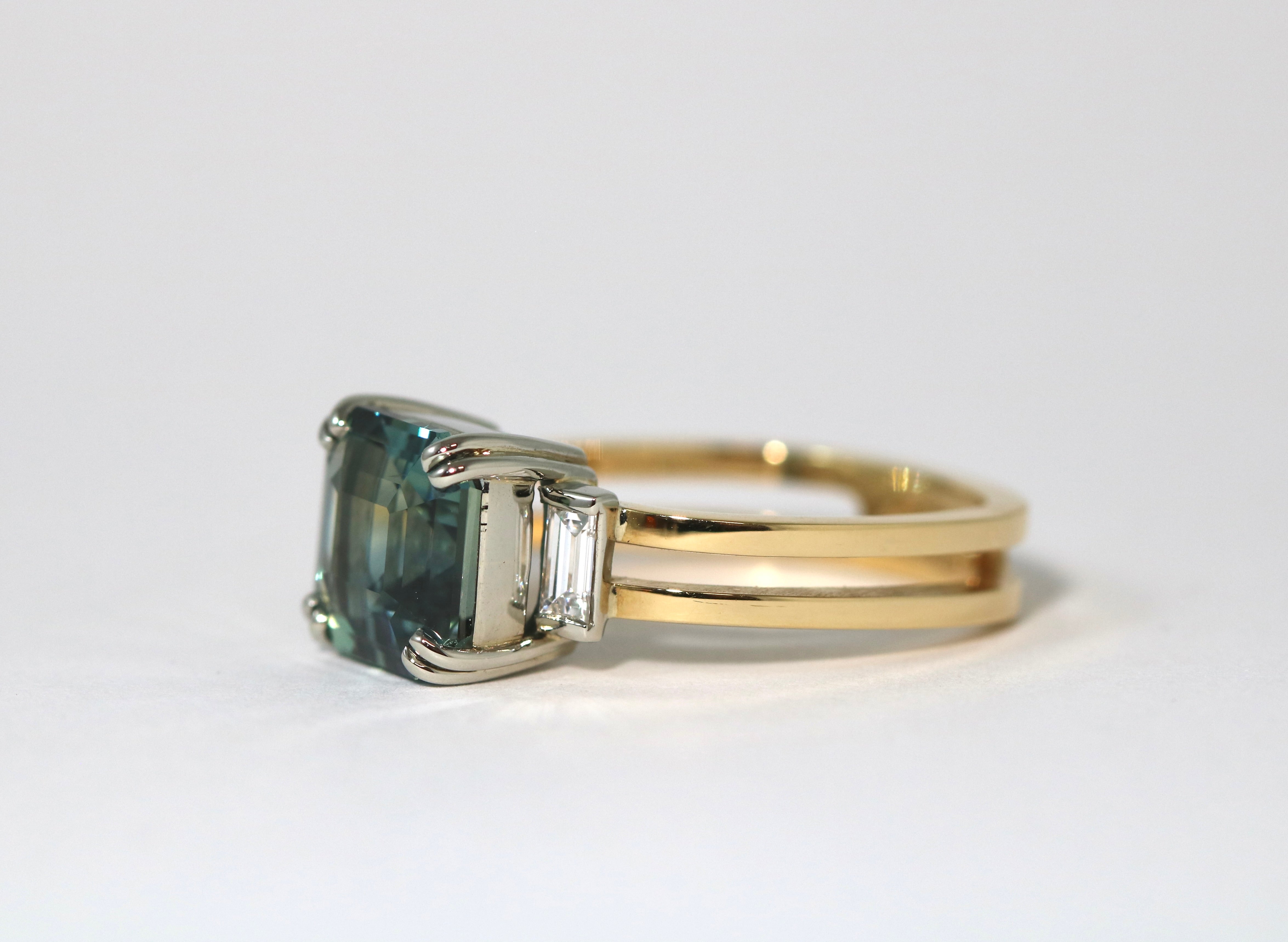 Teal Sapphire Ring