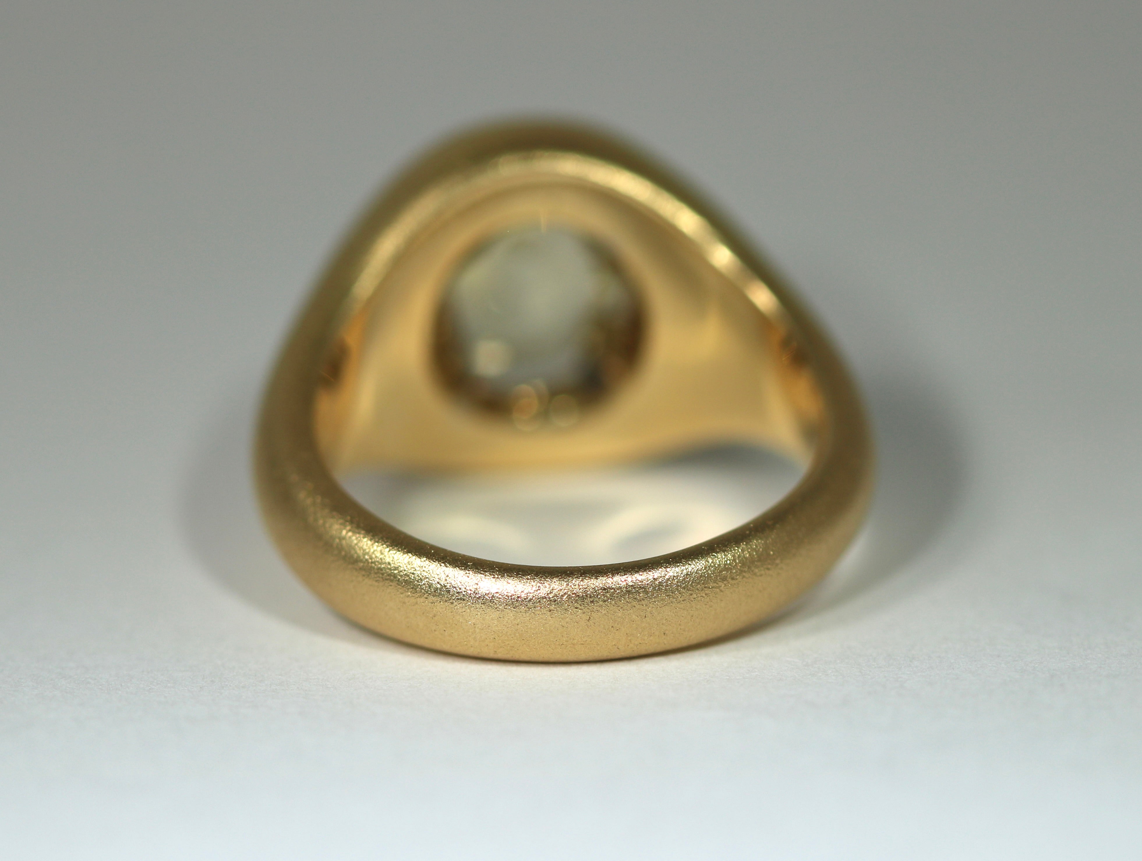 Yellow Sapphire Brushed Gold Ring