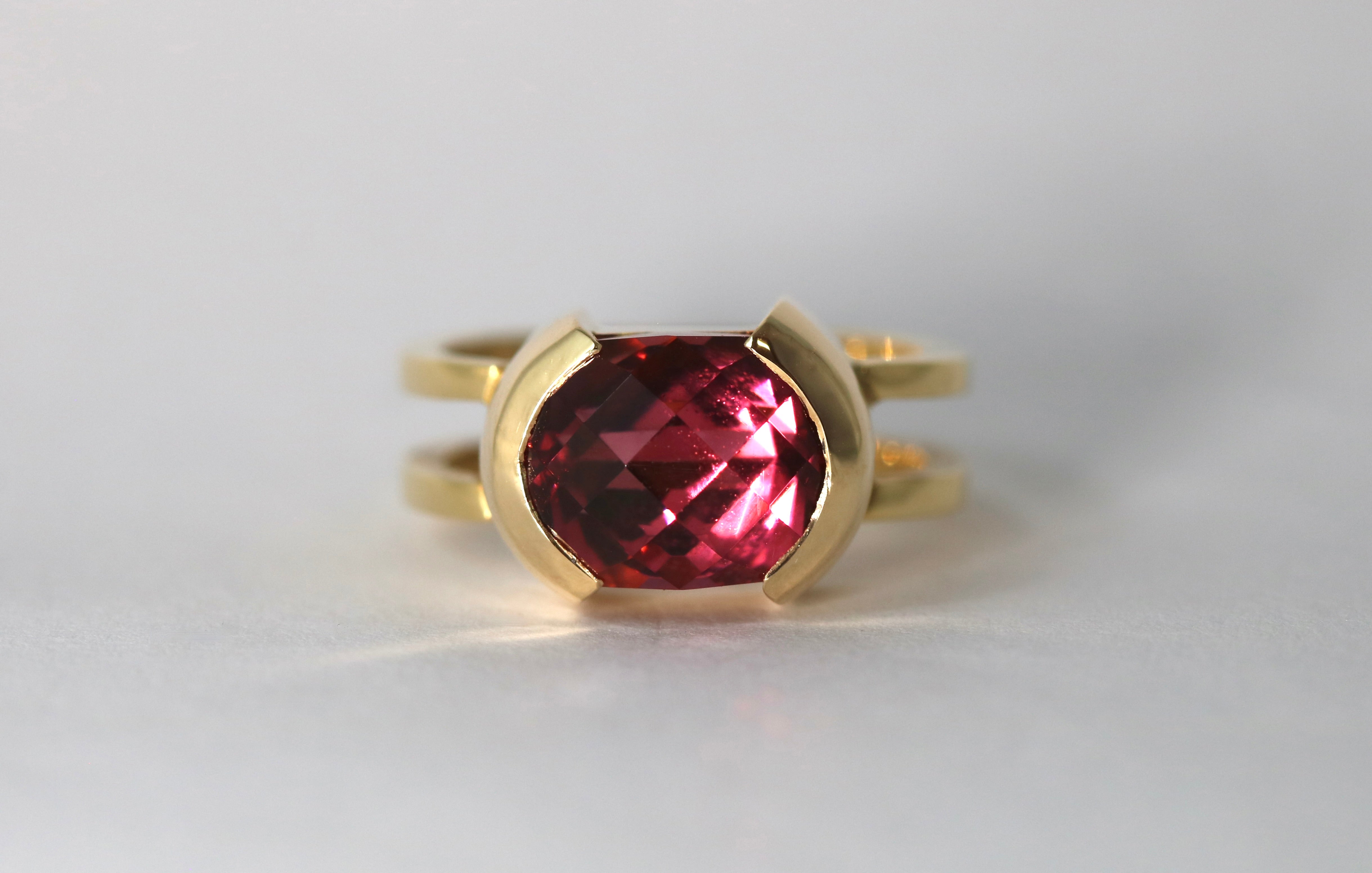 Tourmaline Split Shank Ring