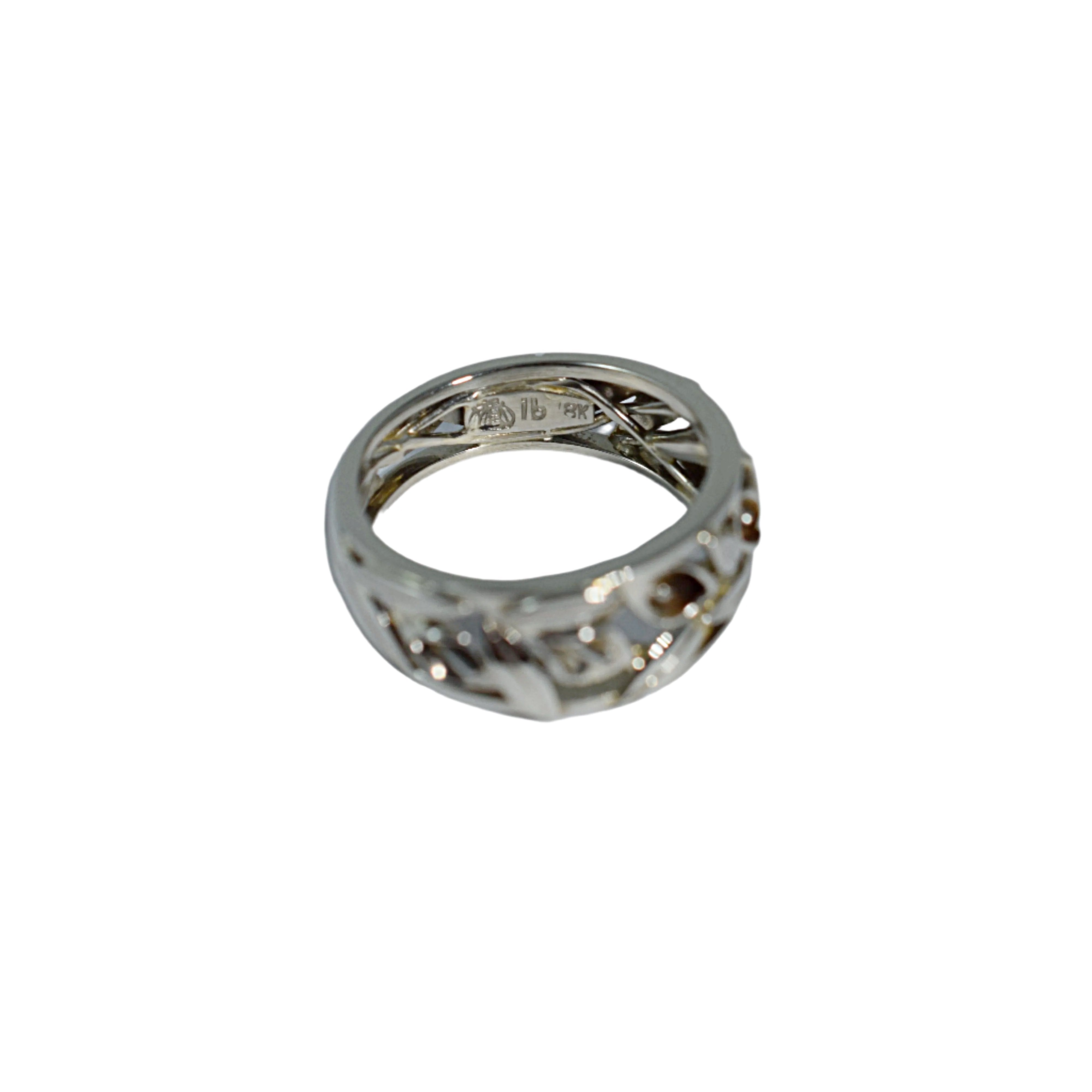 All White Tapered Calla Lily Ring