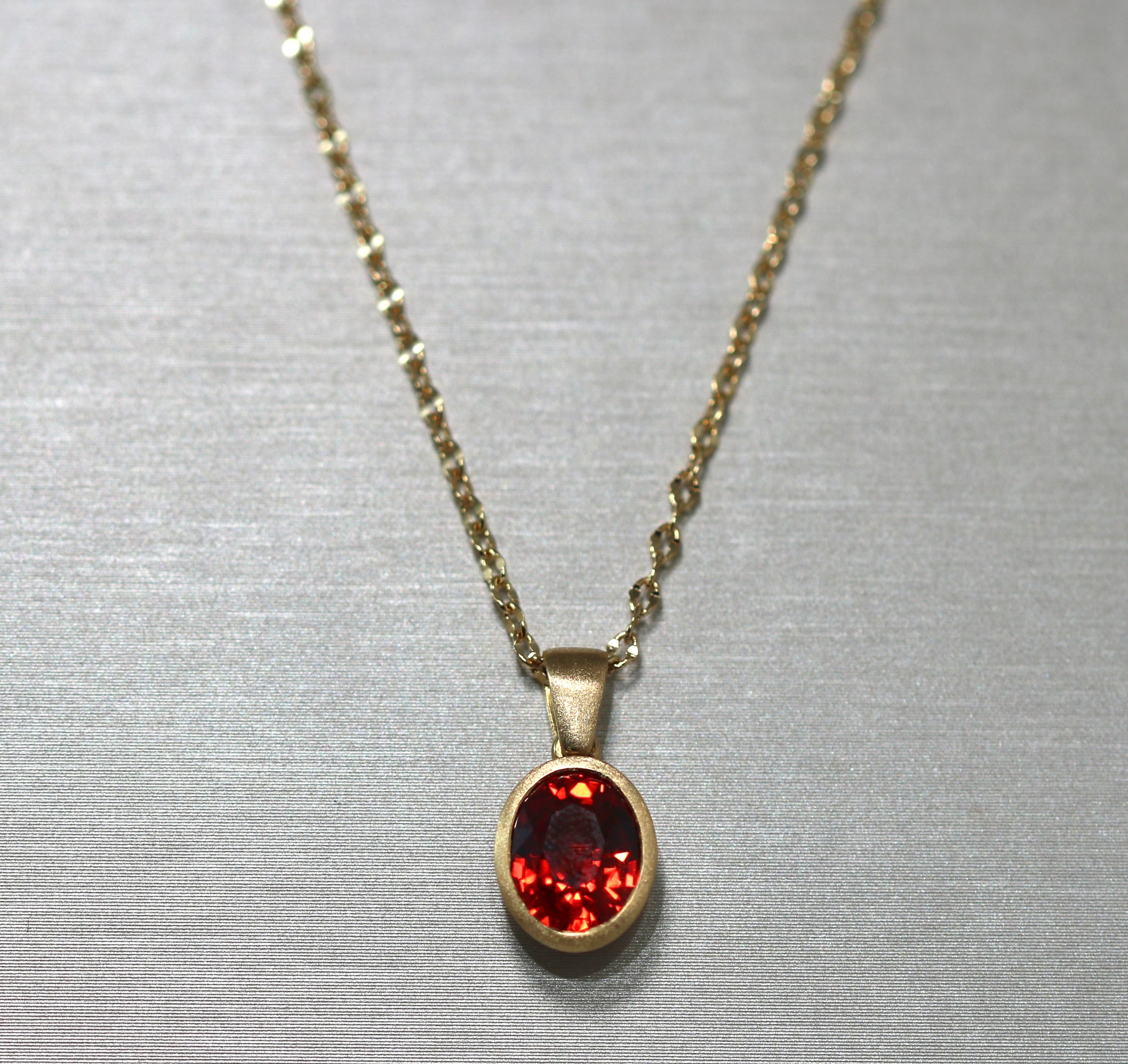 Orange Sapphire Pendant