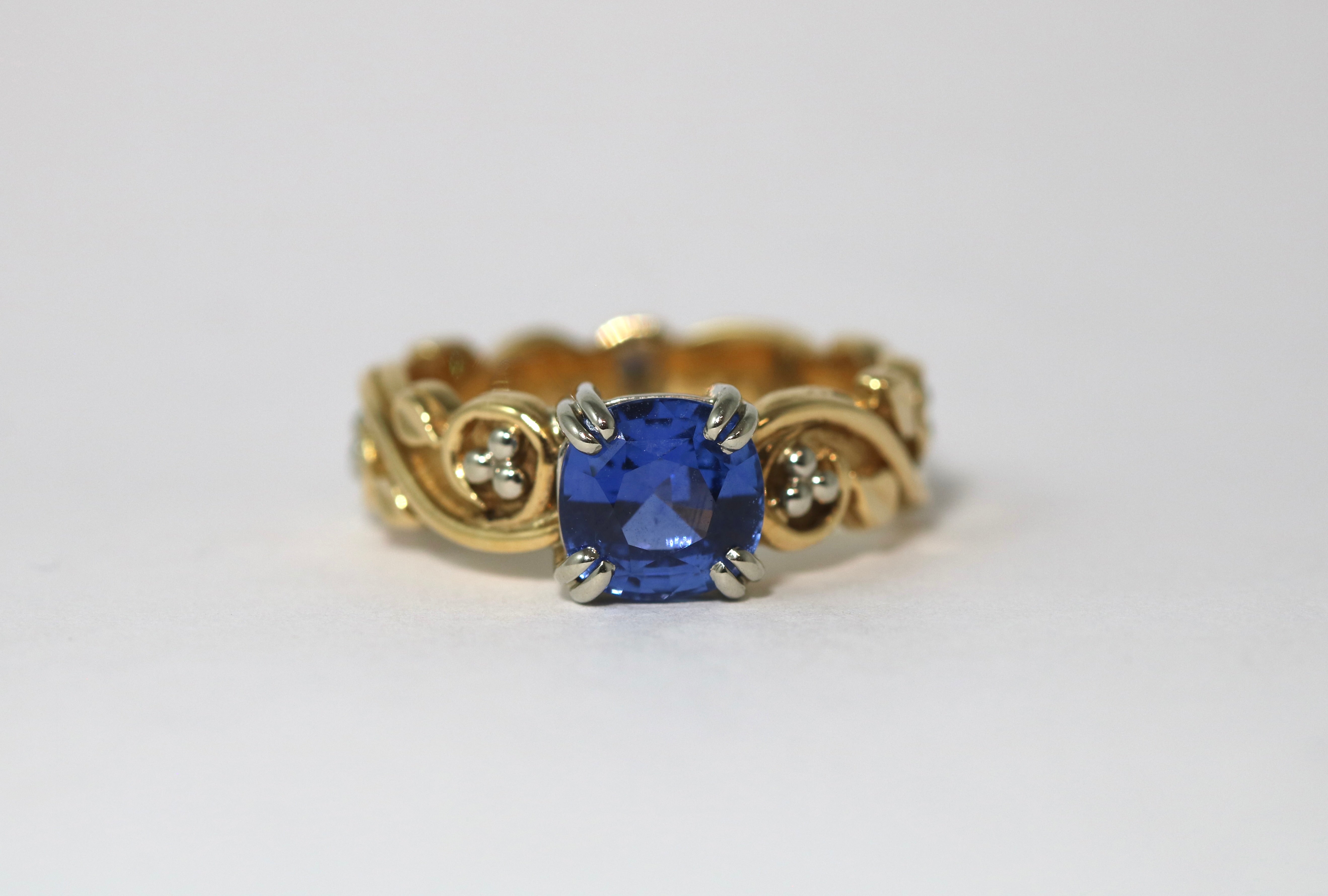 Blue Sapphire Tree of Life Ring
