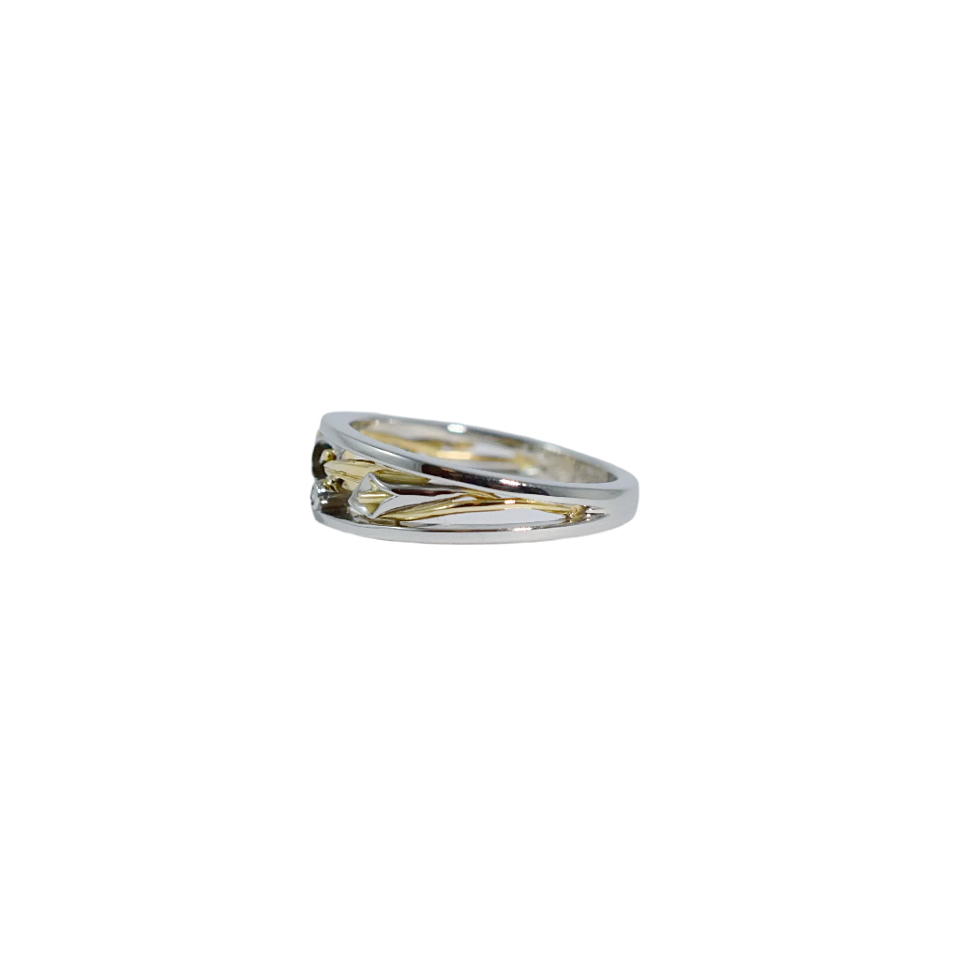 Tiny Tapered Calla Lily Ring with Diamond