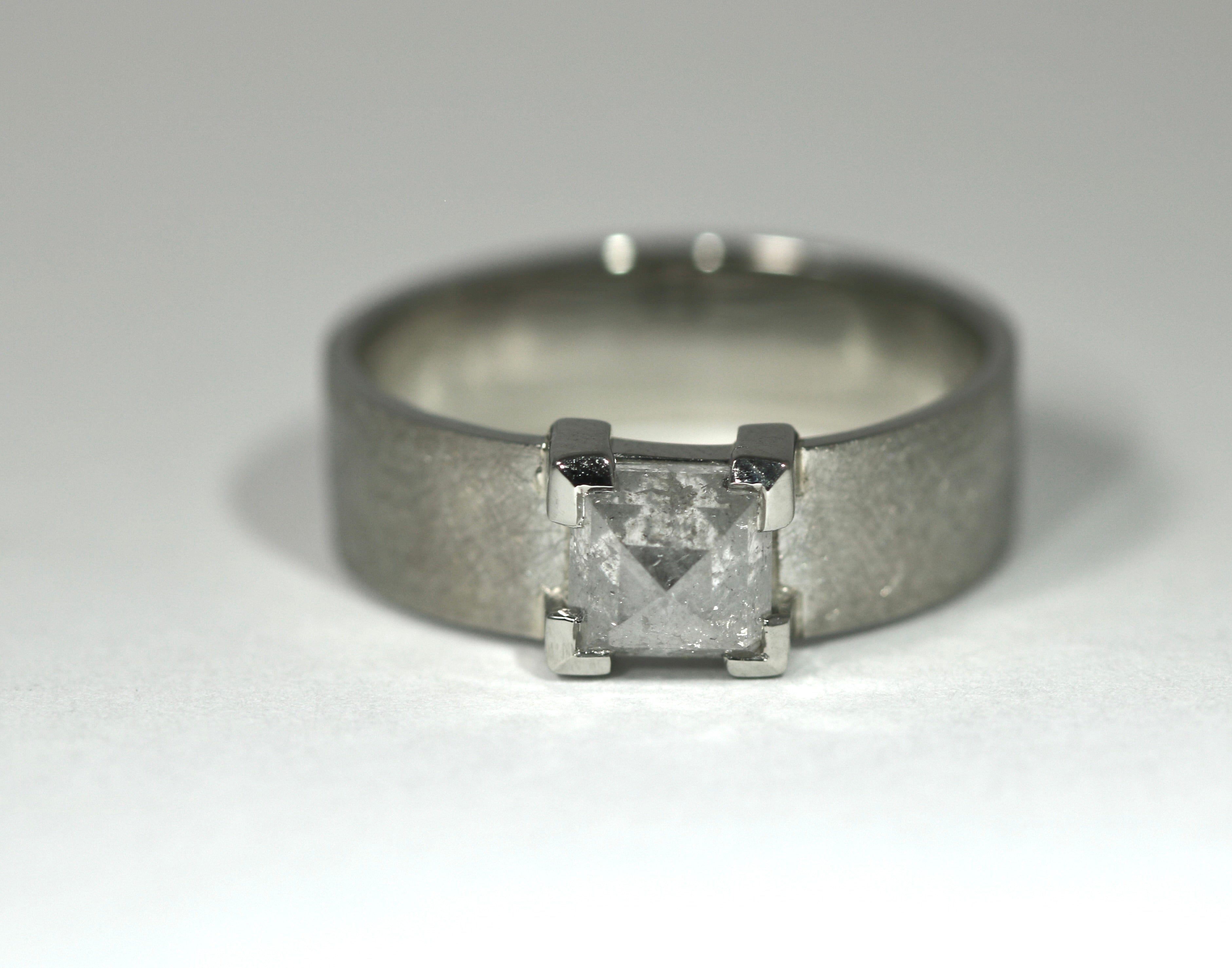 Square Rose Cut Diamond Ring