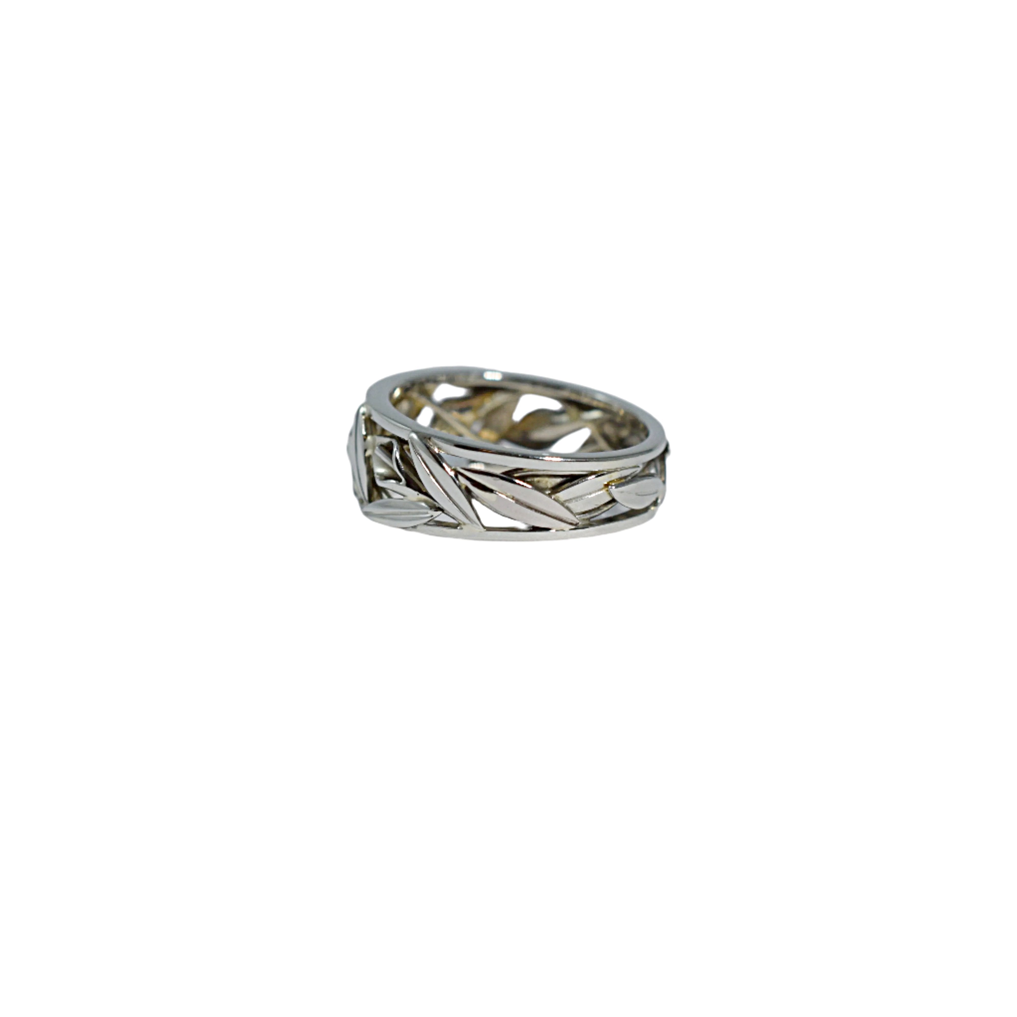 All White Tapered Calla Lily Ring