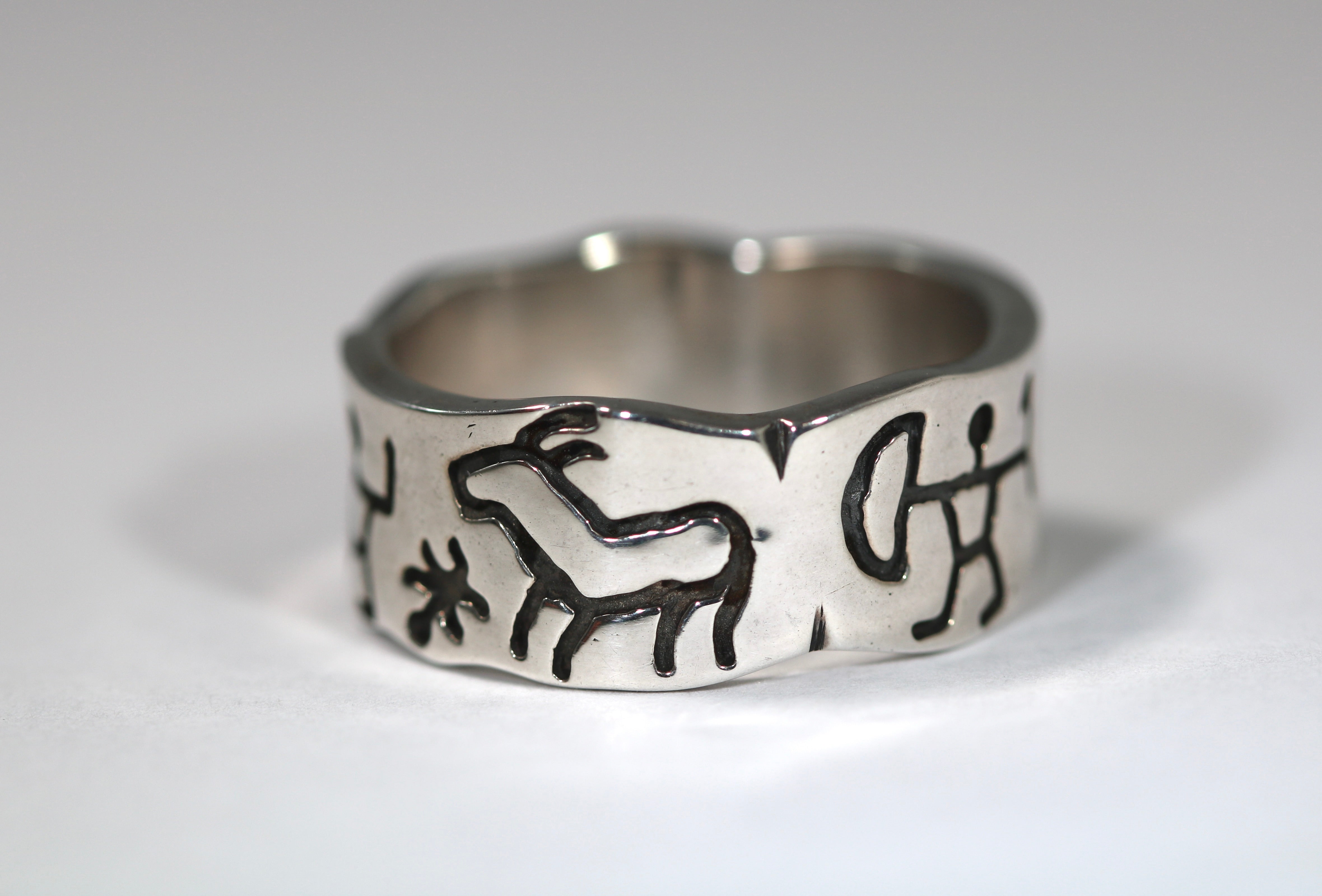 Sterling Silver Rock Art Ring