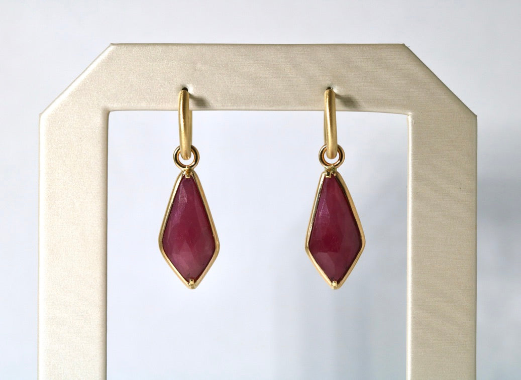 Rose Cut Ruby Drops
