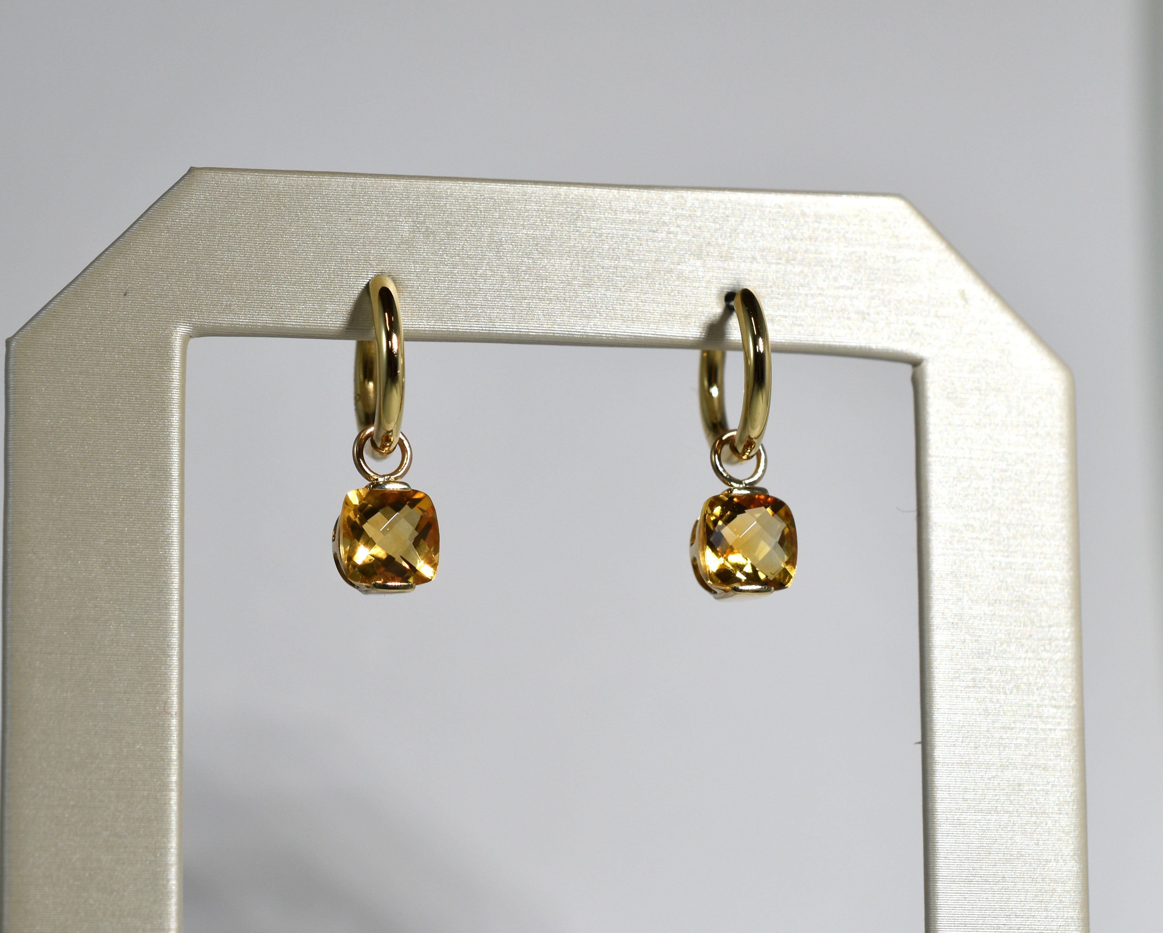 14 karat yellow gold citrine drops