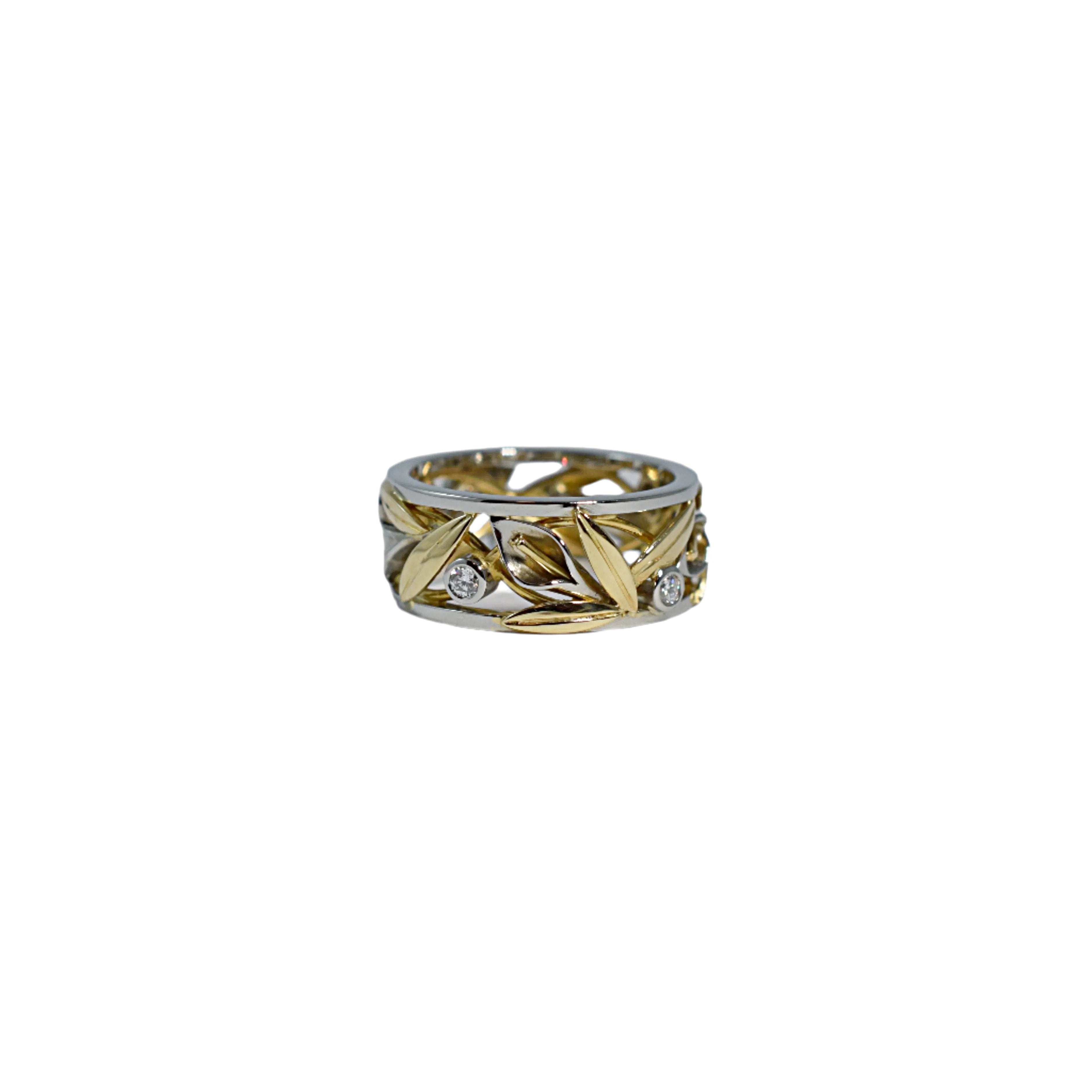 Classic Straight Calla Lily Ring with Diamonds