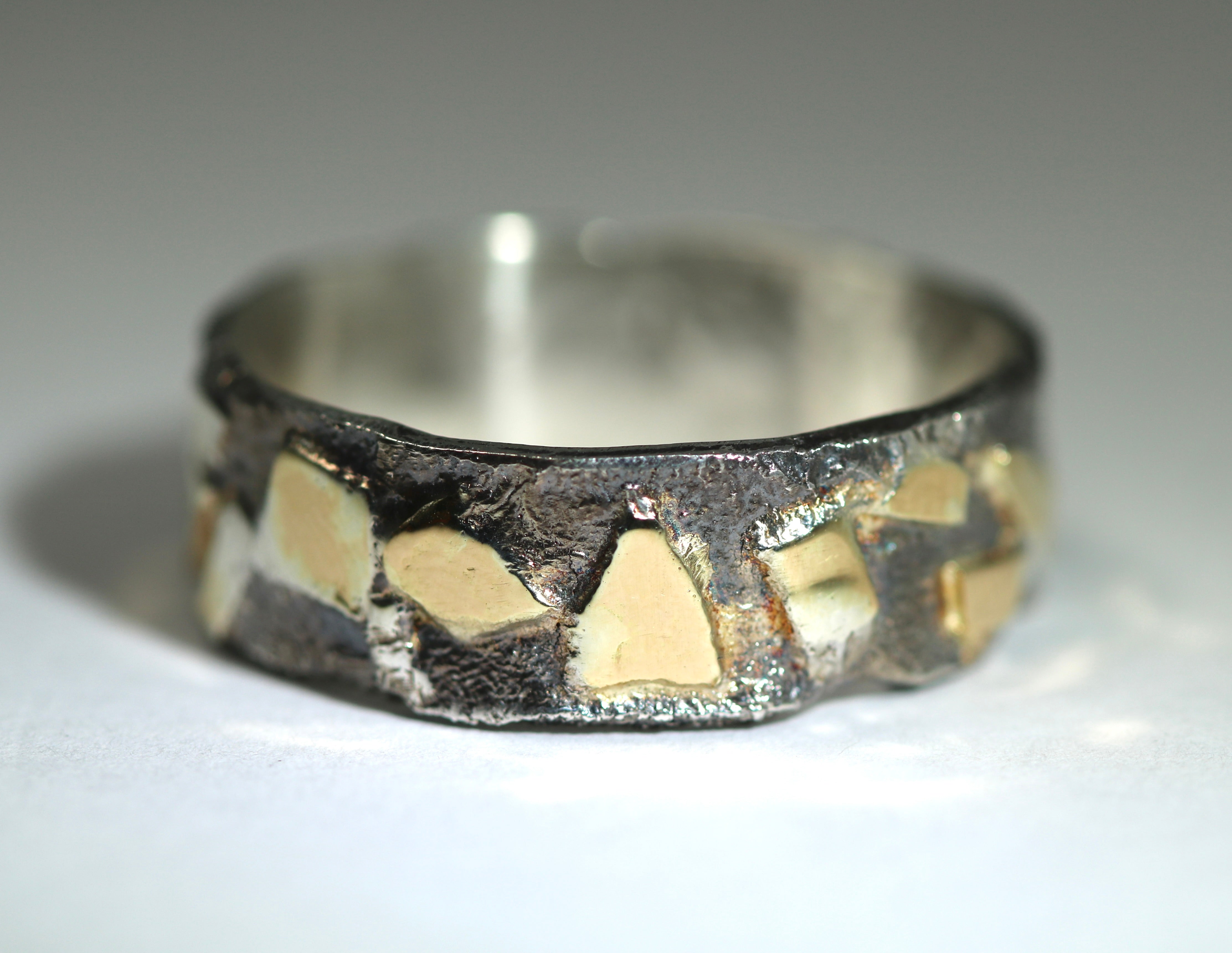 Sterling Silver and Yellow Gold Fused Ring