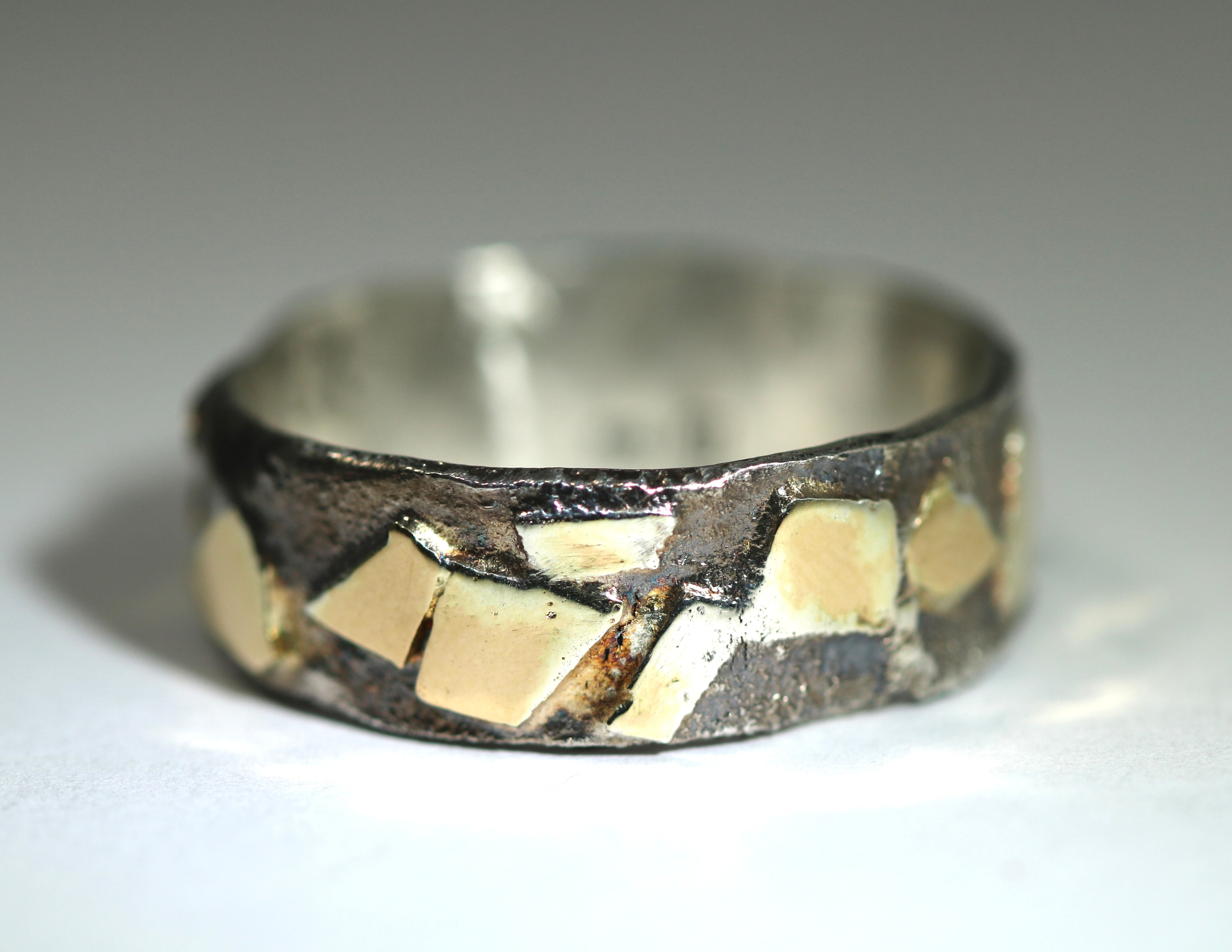 Sterling Silver and Yellow Gold Fused Ring