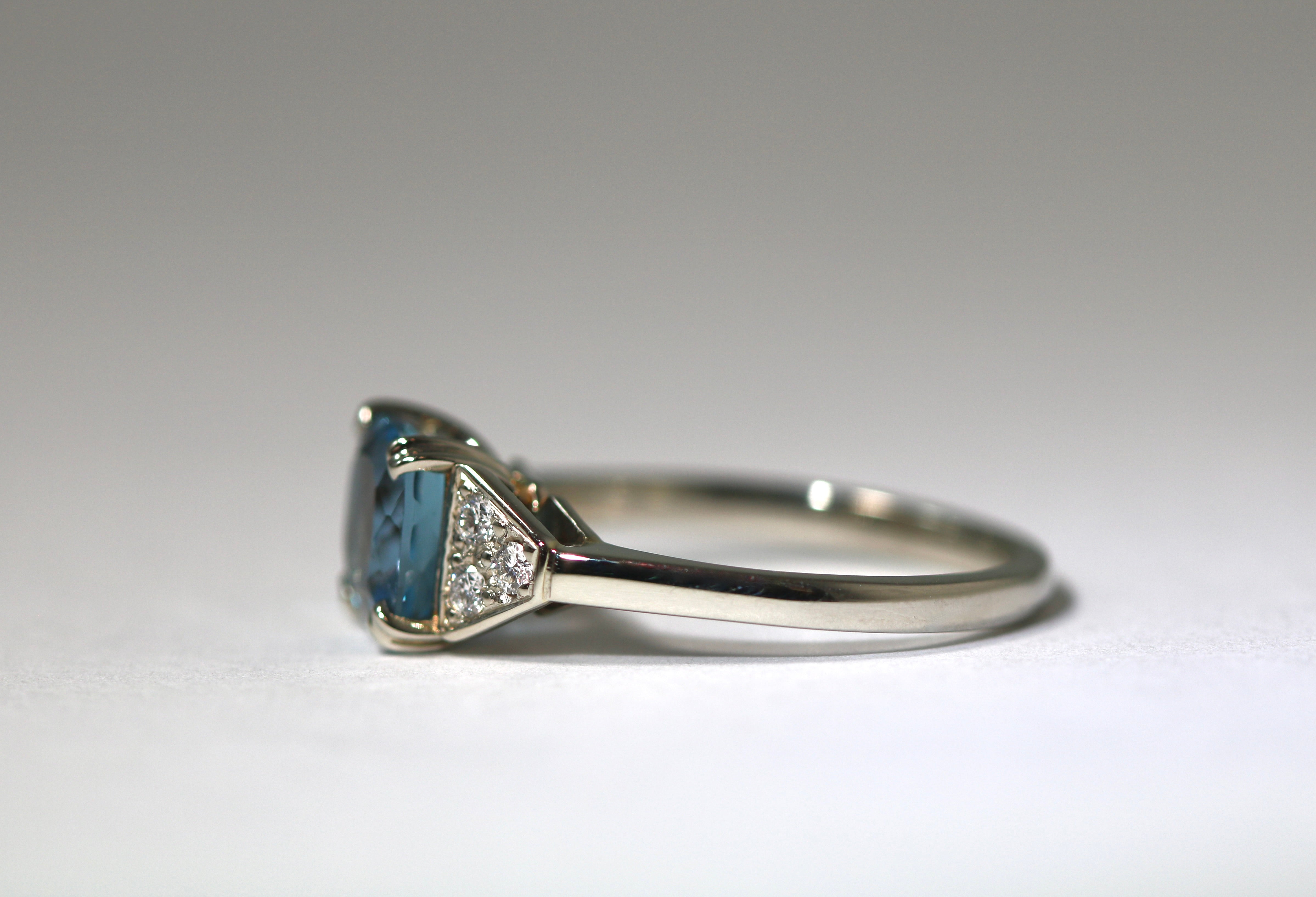 Aquamarine & Diamond Ring