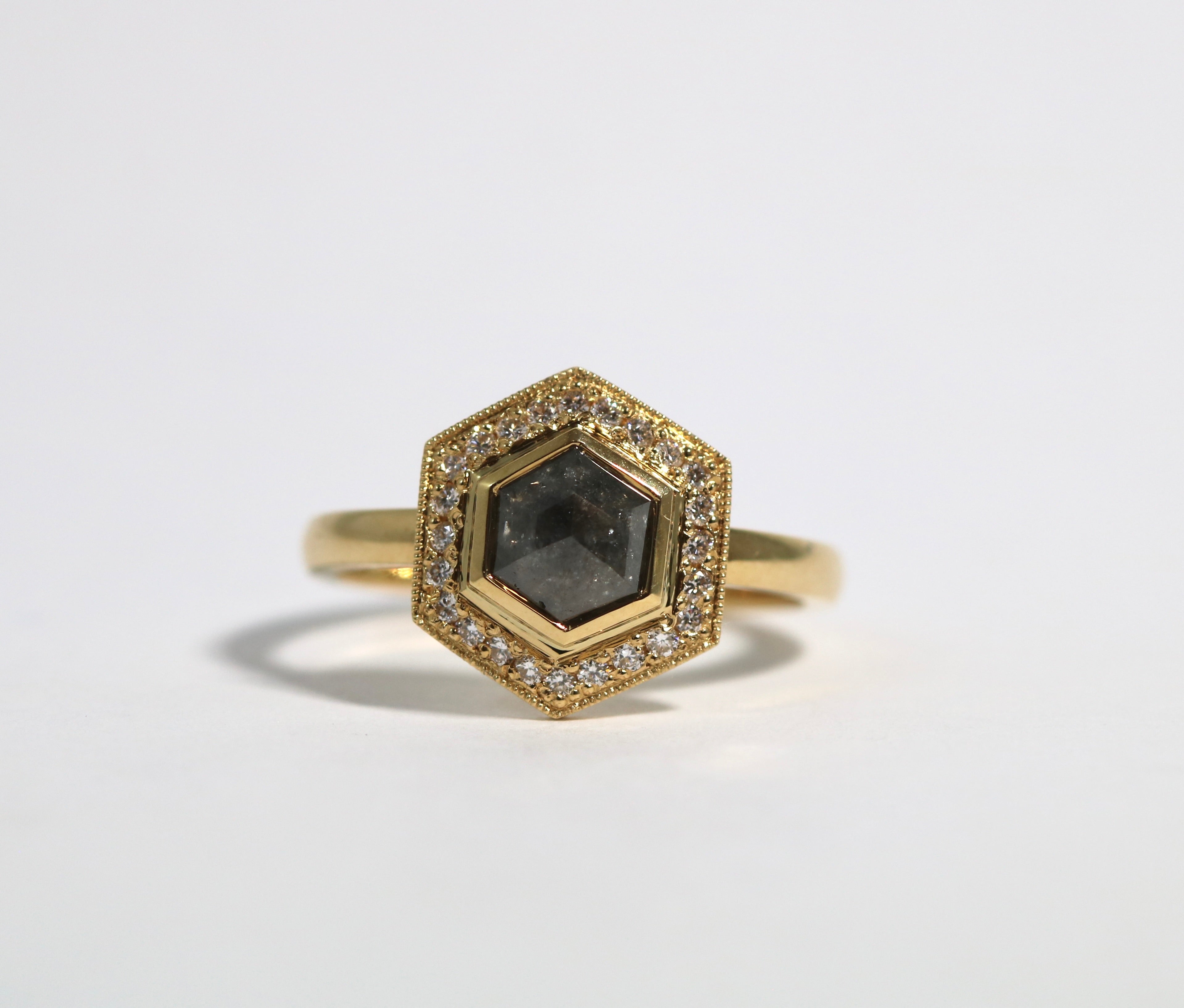 Salt & Pepper Diamond Ring