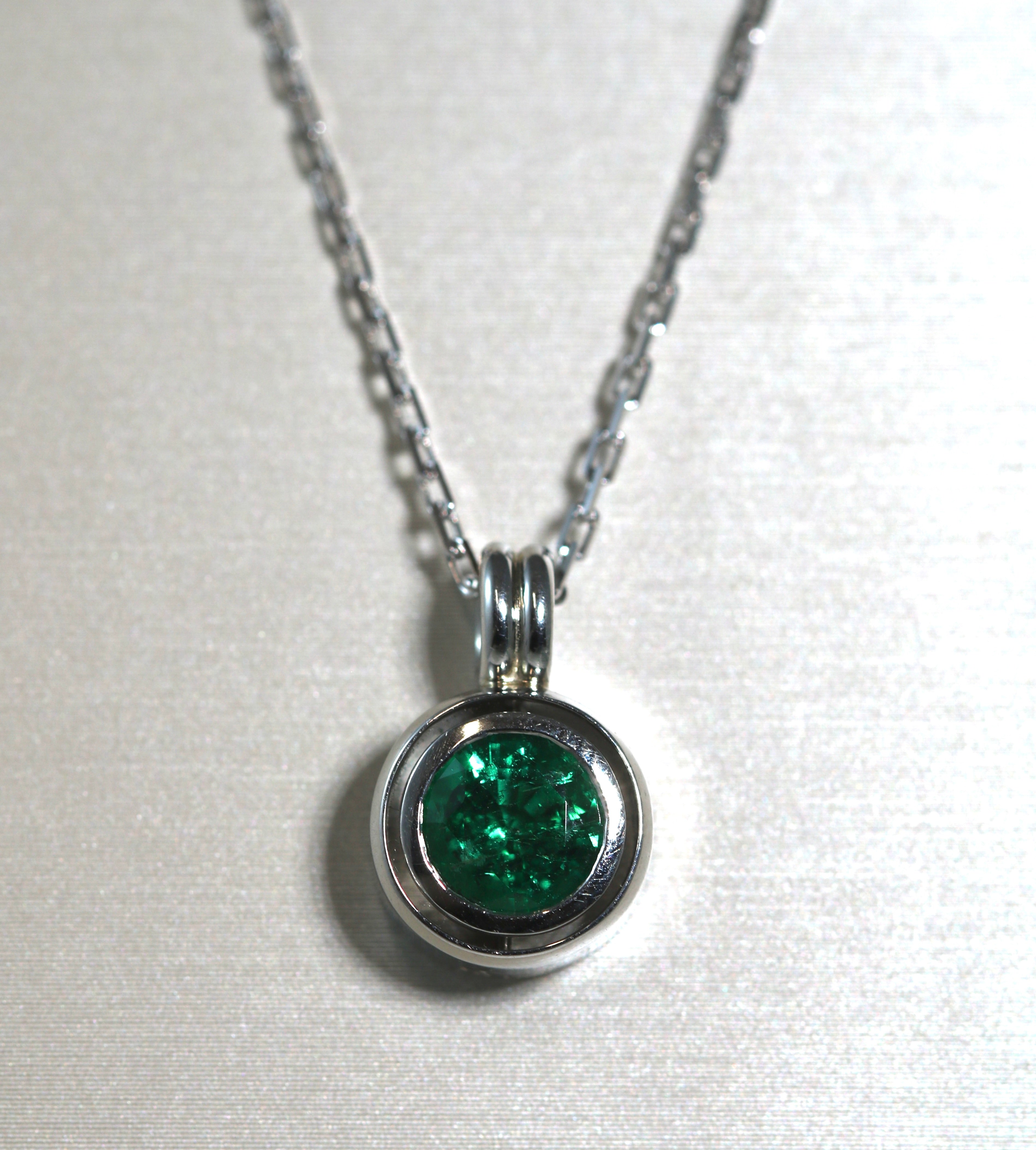 Platinum Emerald Pendant