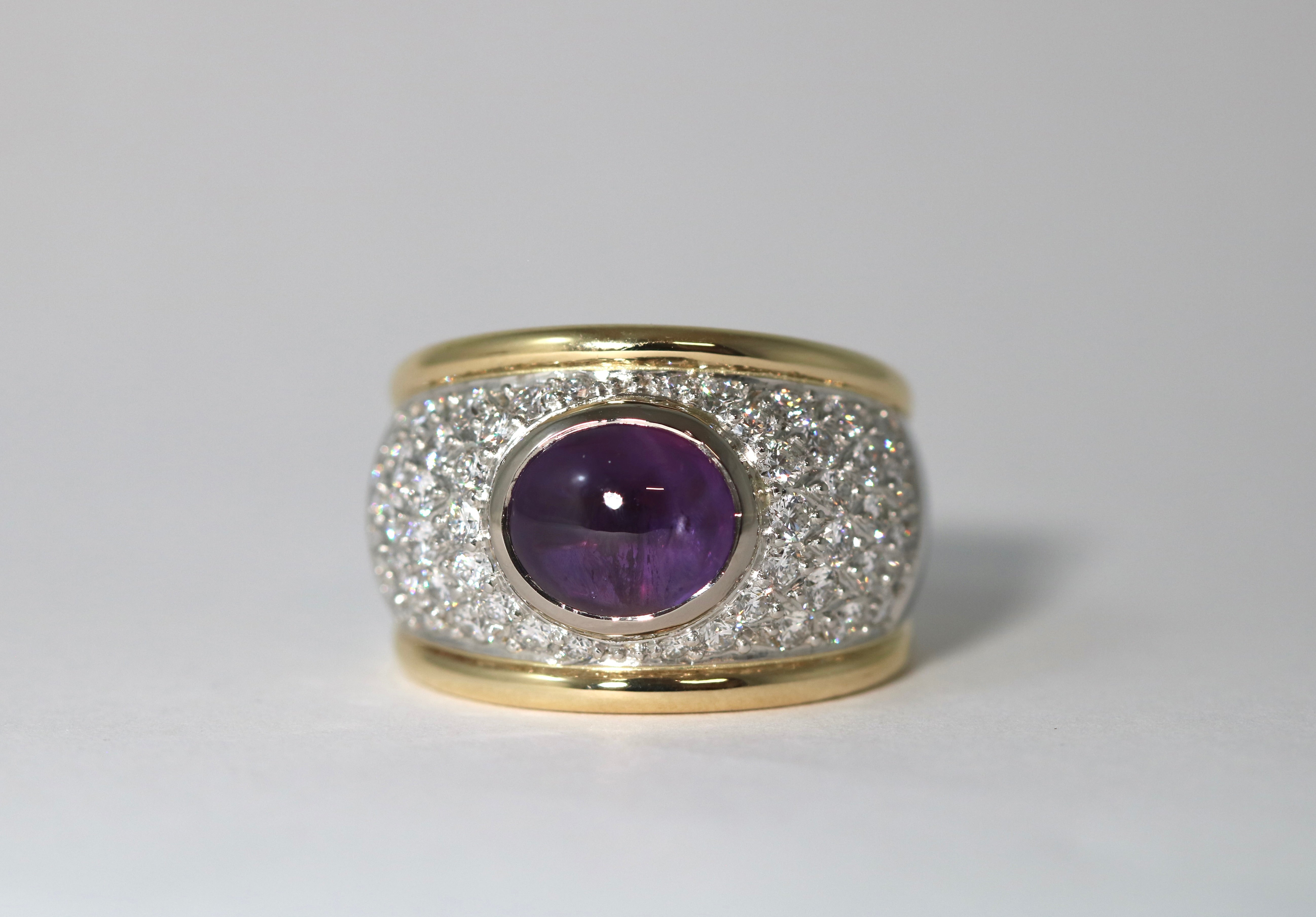 Purple Sapphire and Diamond Ring