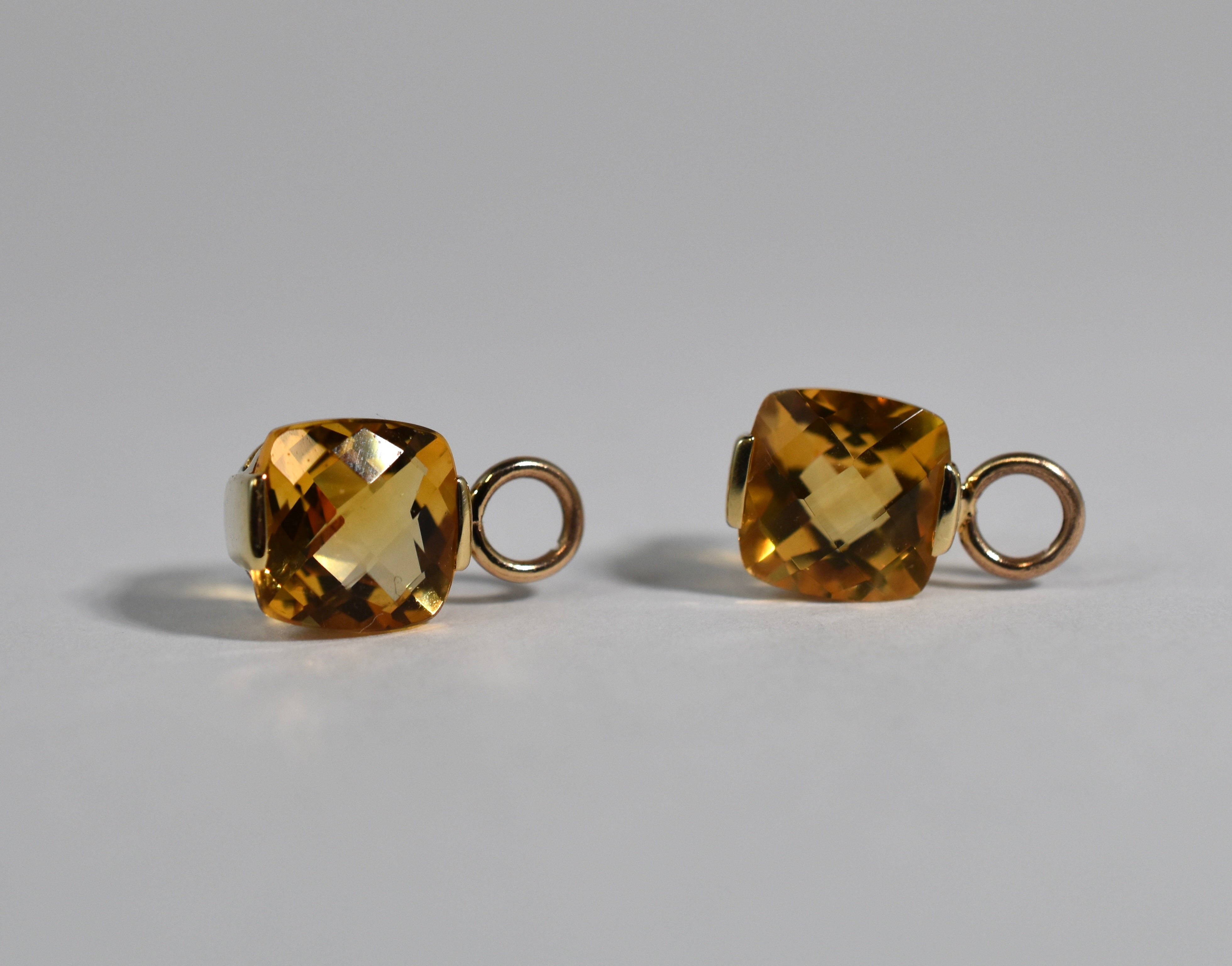14 karat yellow gold citrine drops