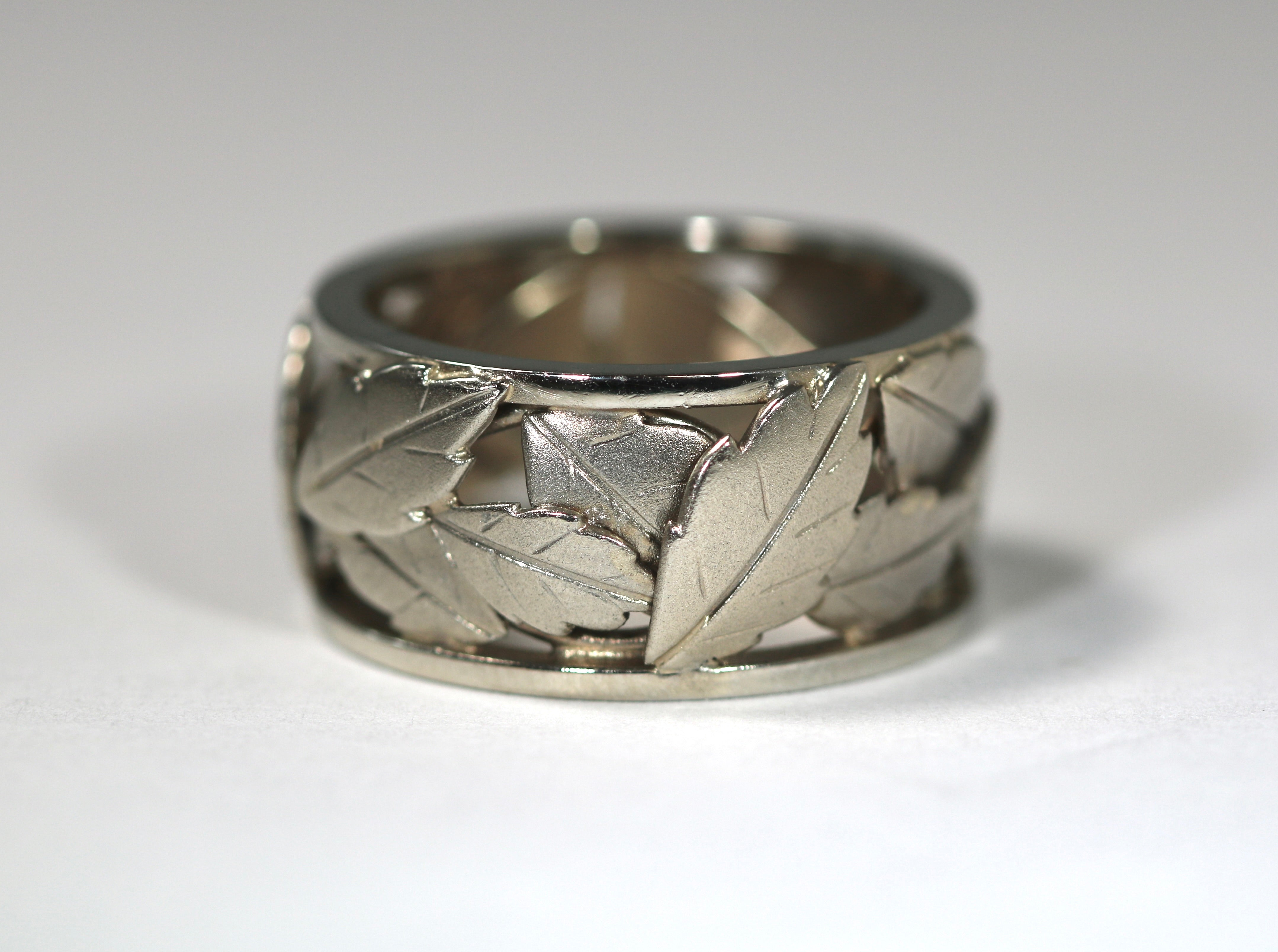 White Gold Leaf Ring