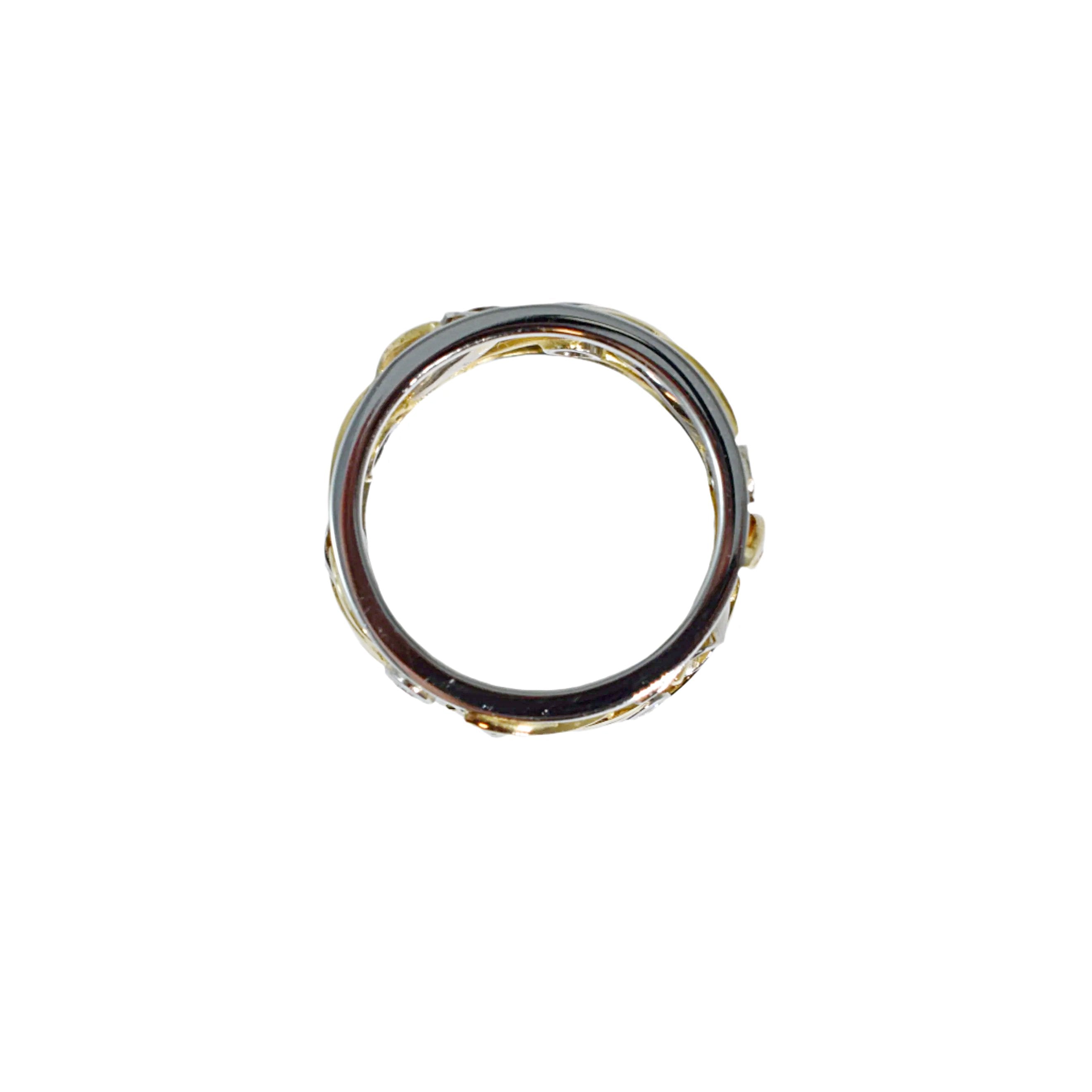 Classic Straight Calla Lily Ring with Diamonds