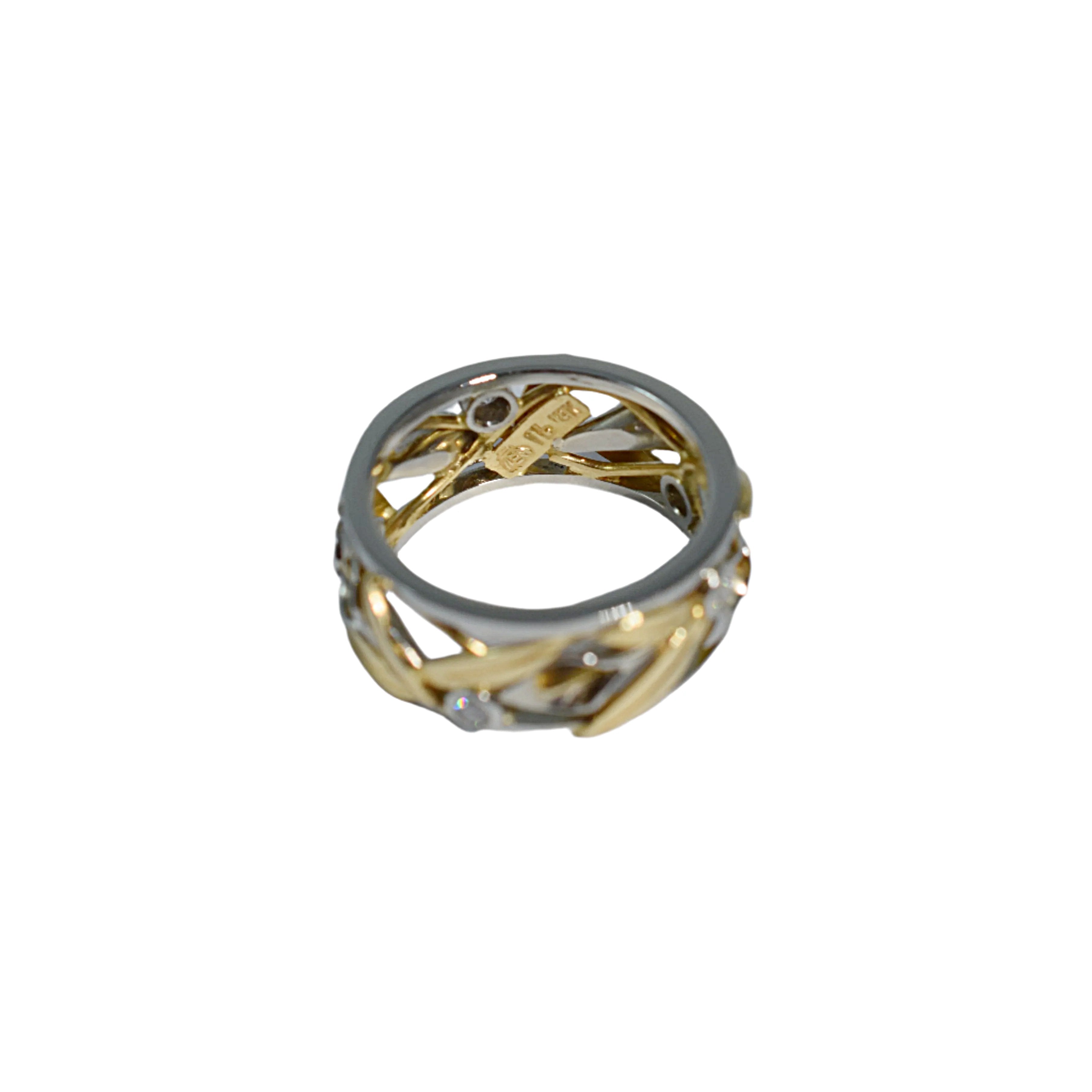 Classic Straight Calla Lily Ring with Diamonds