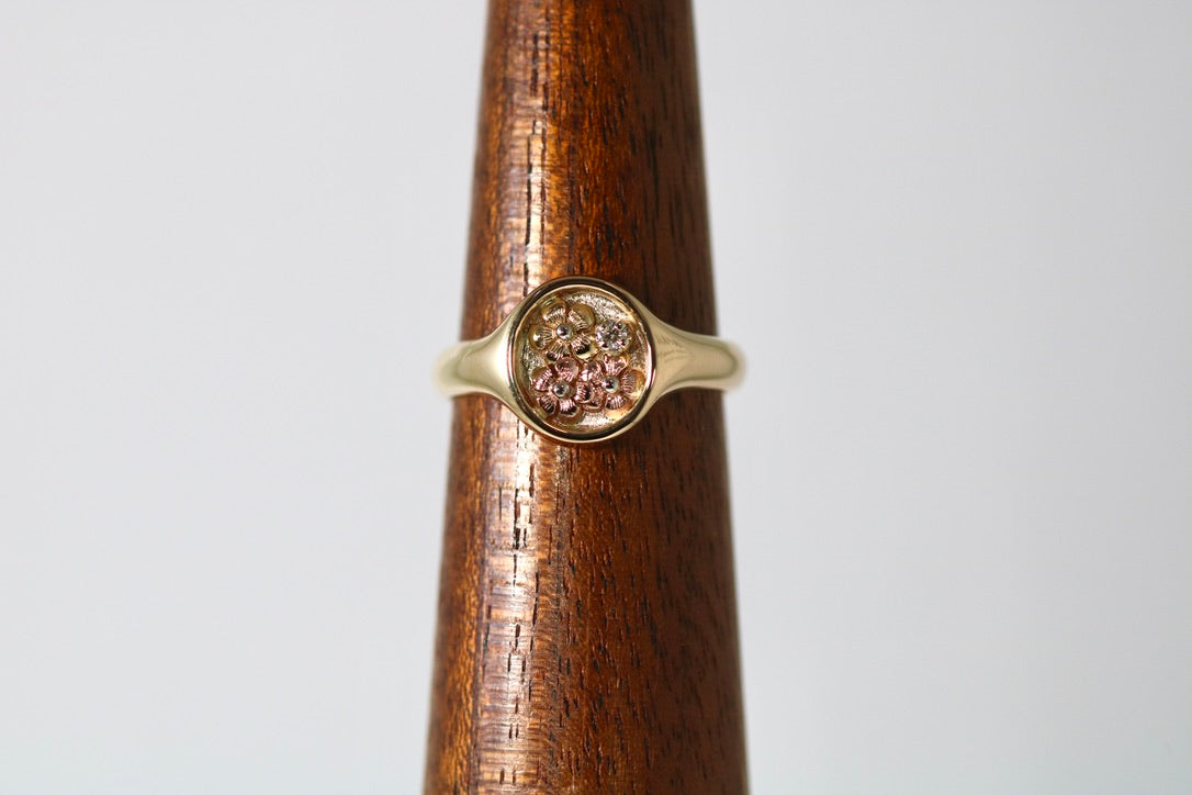 Forget Me Not Signet Ring
