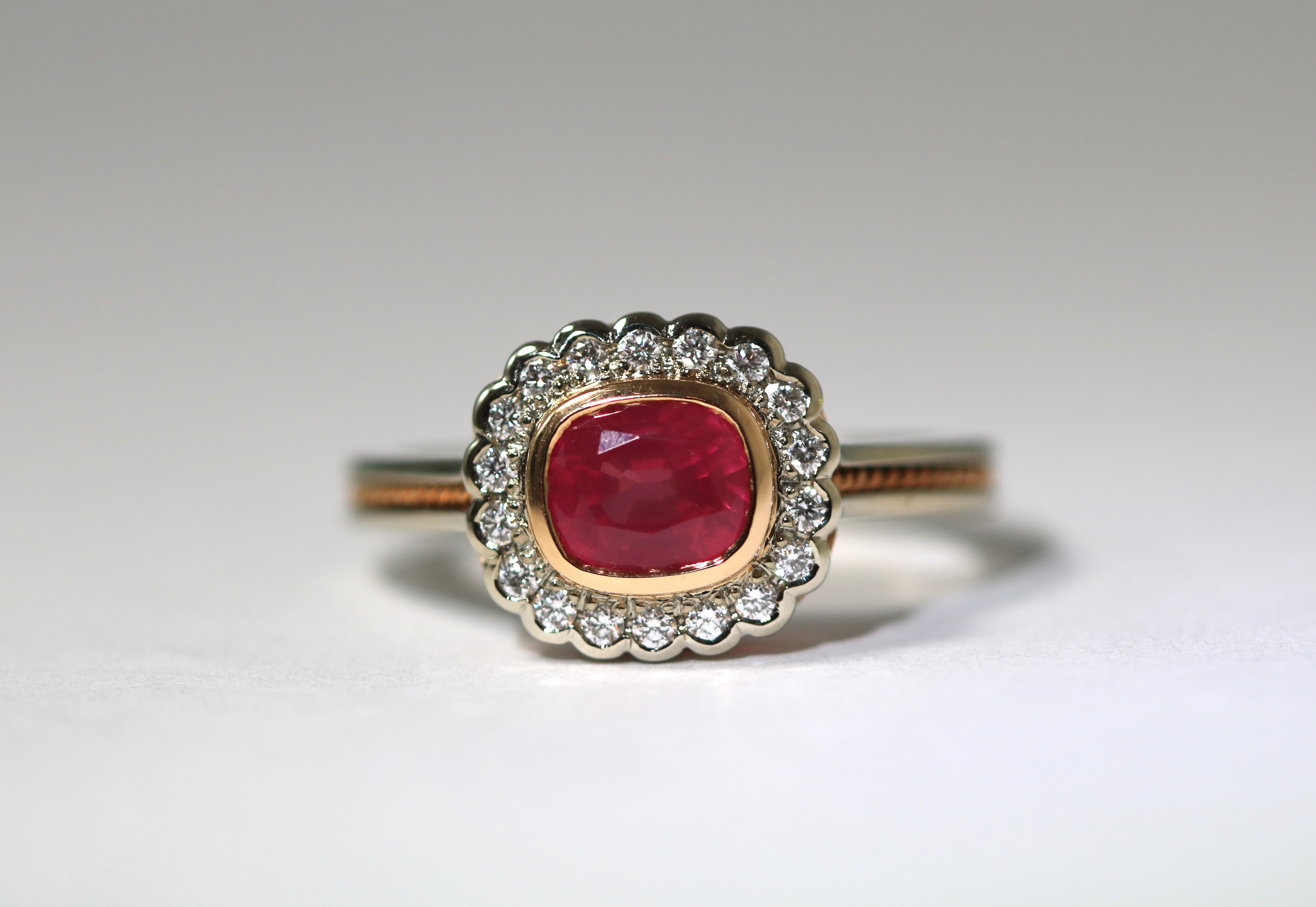 Spinel Halo Arabesque Ring