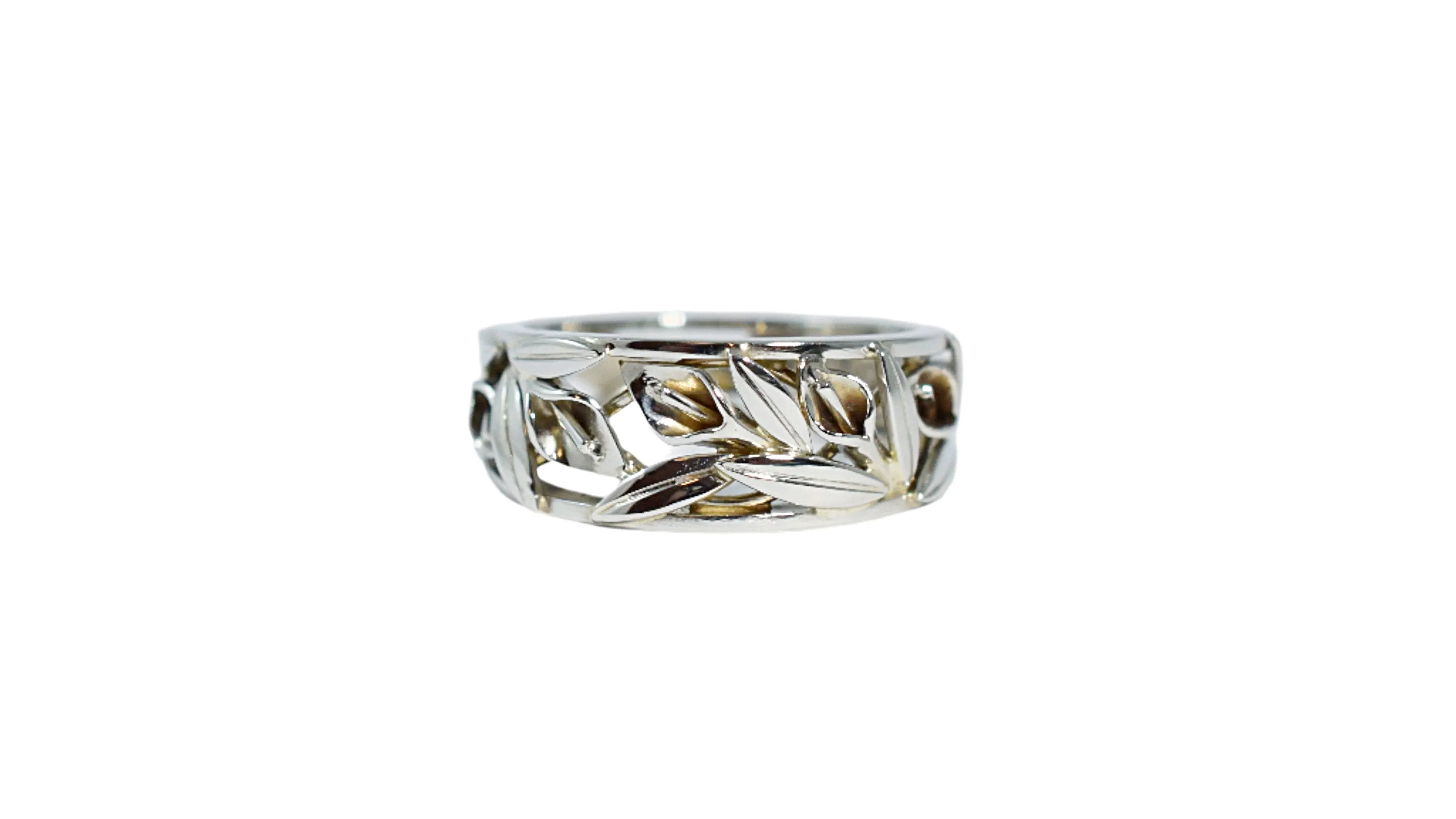 All White Tapered Calla Lily Ring