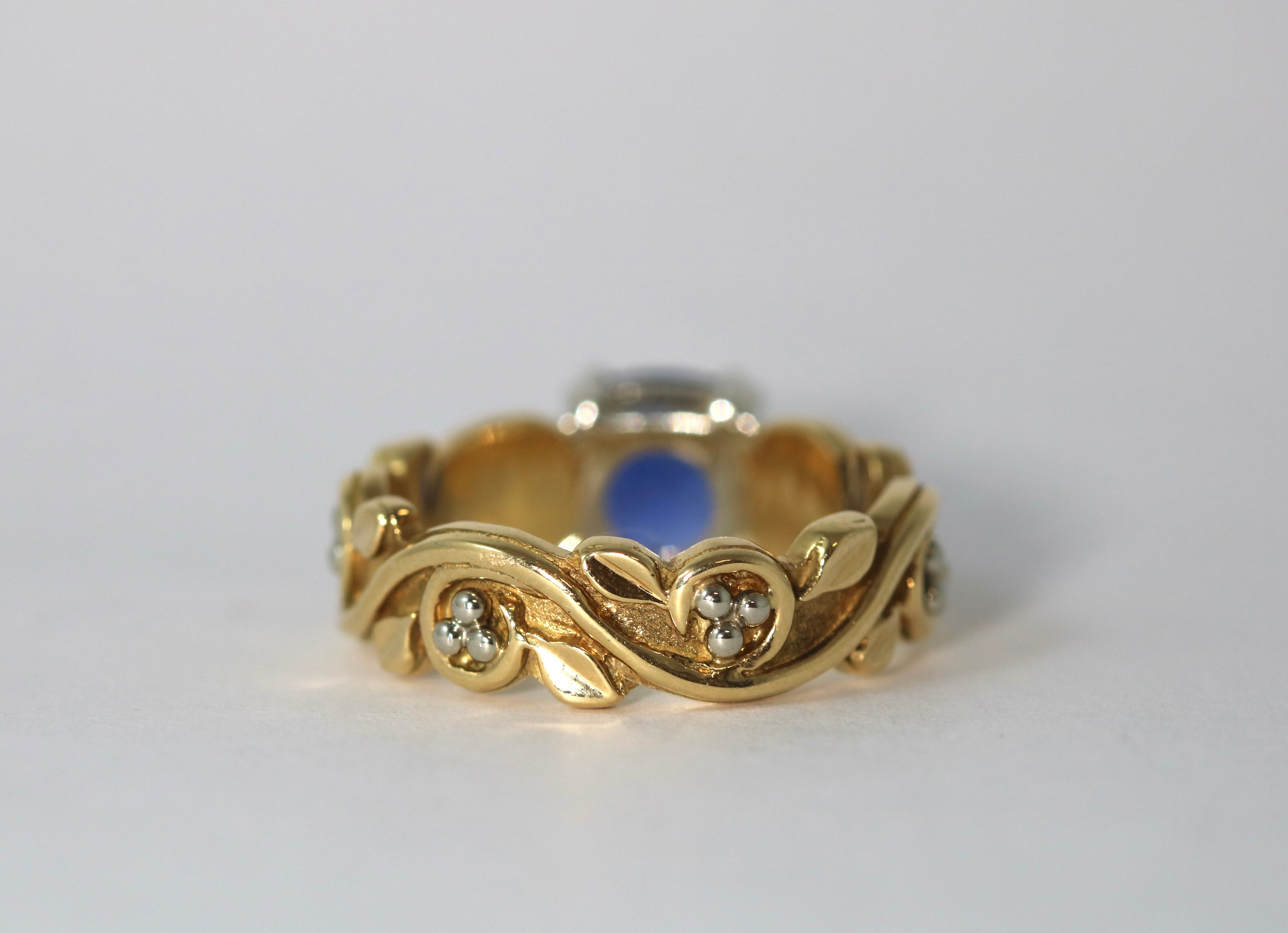Blue Sapphire Tree of Life Ring