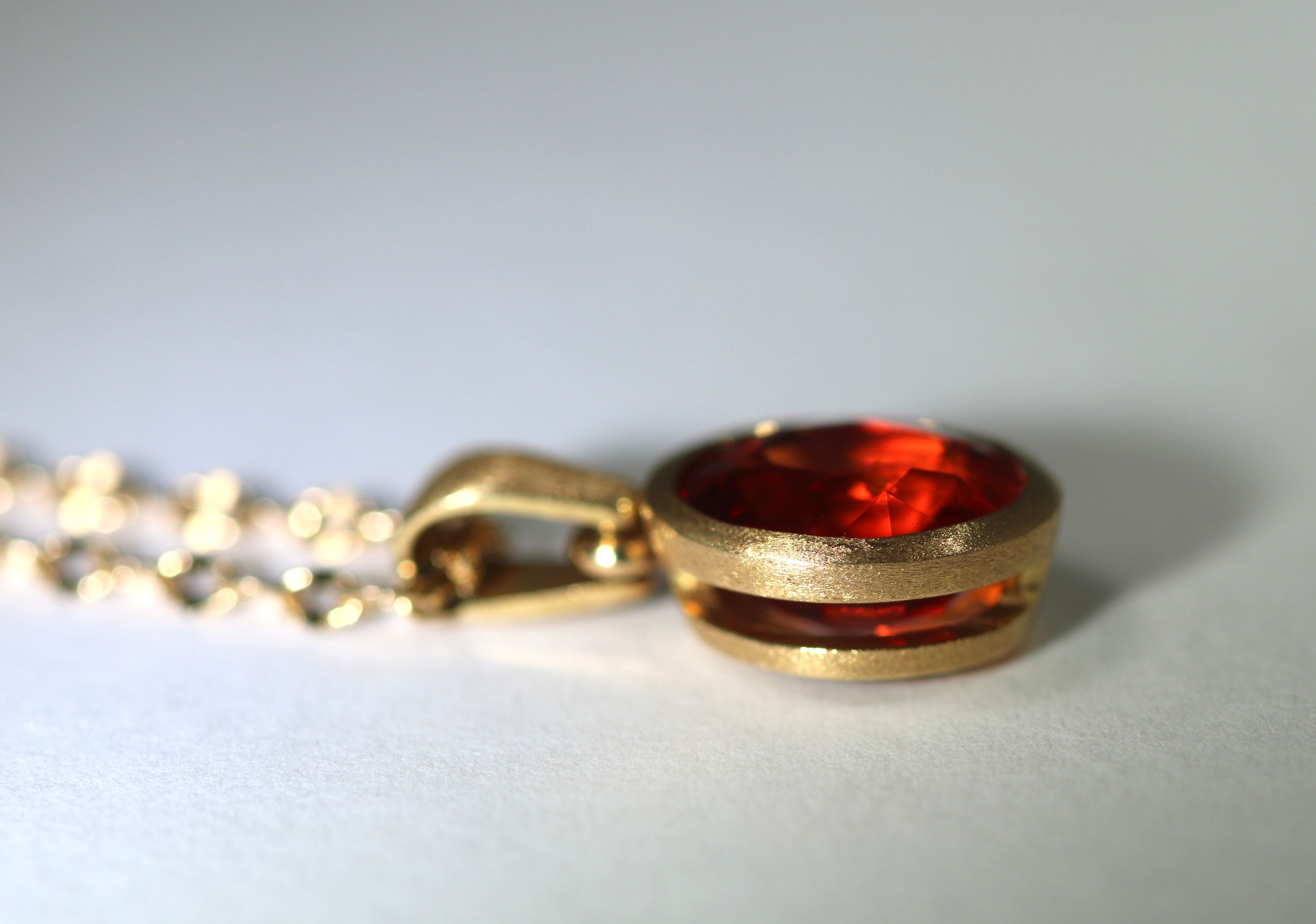 Orange Sapphire Pendant