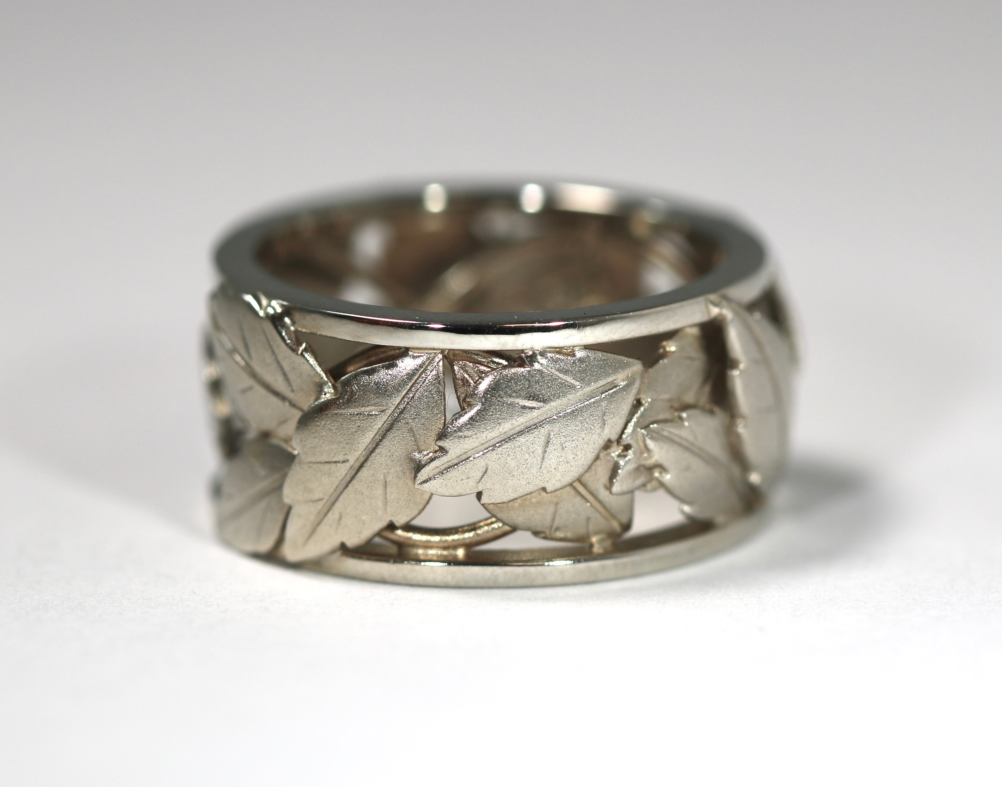 White Gold Leaf Ring