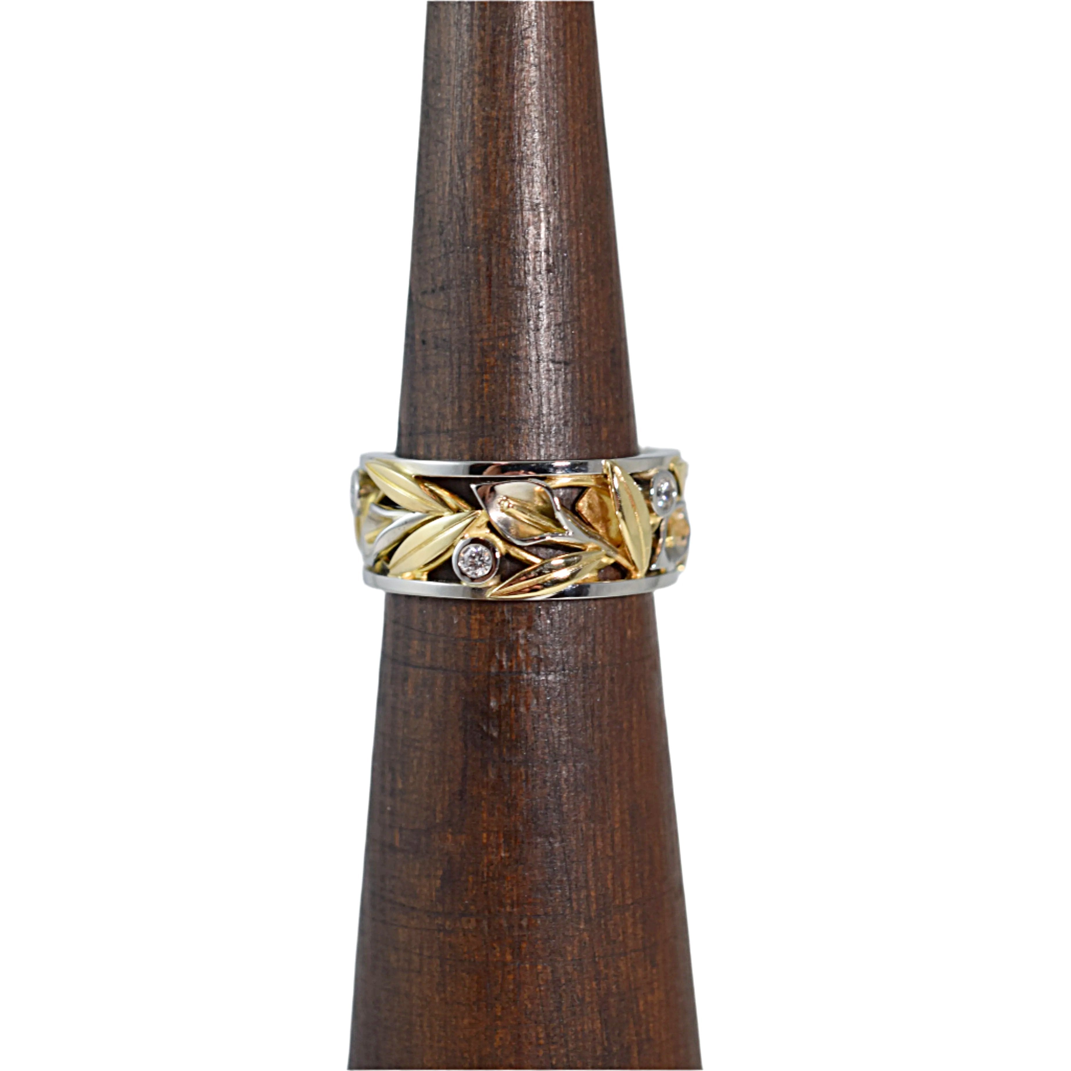Classic Straight Calla Lily Ring with Diamonds