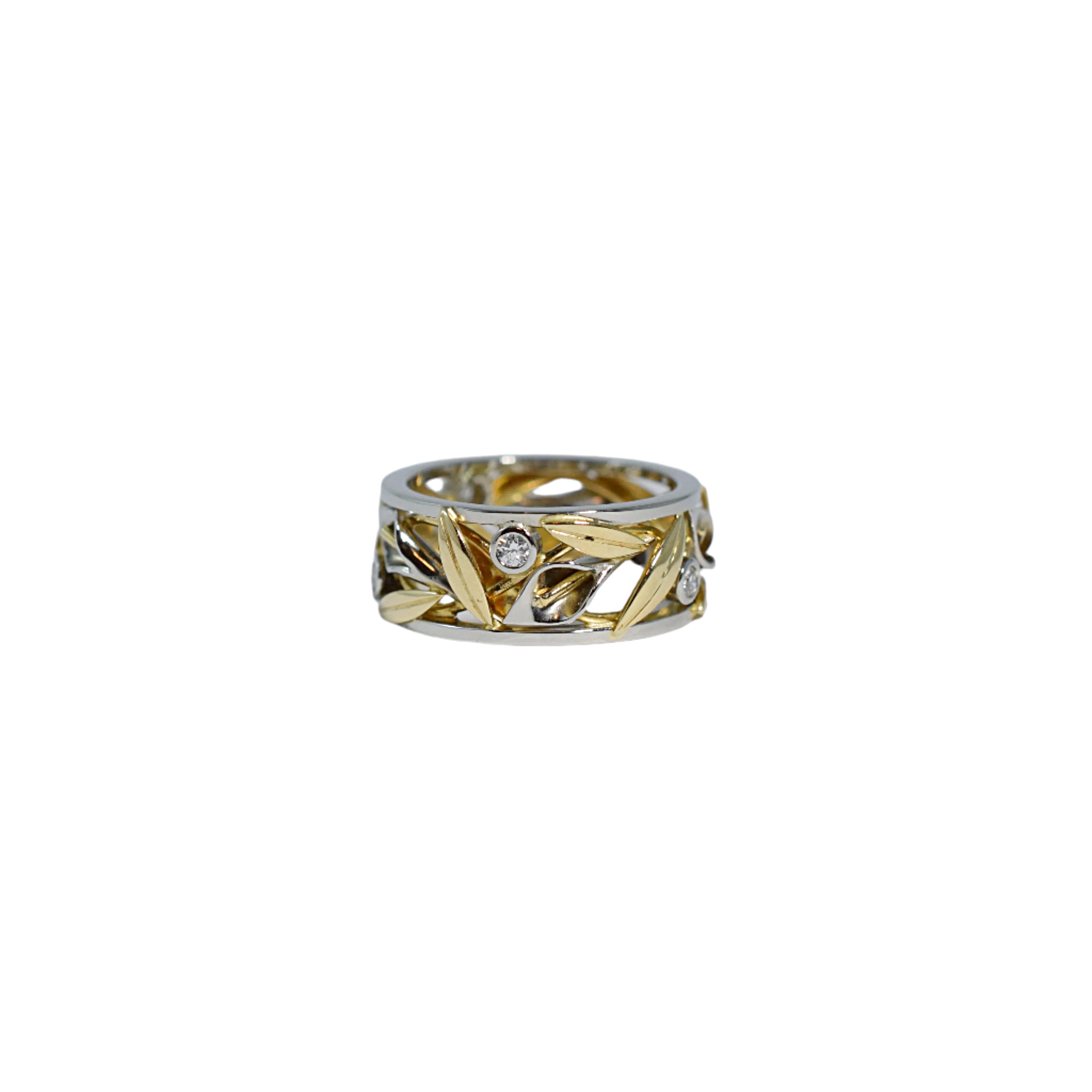 Classic Straight Calla Lily Ring with Diamonds