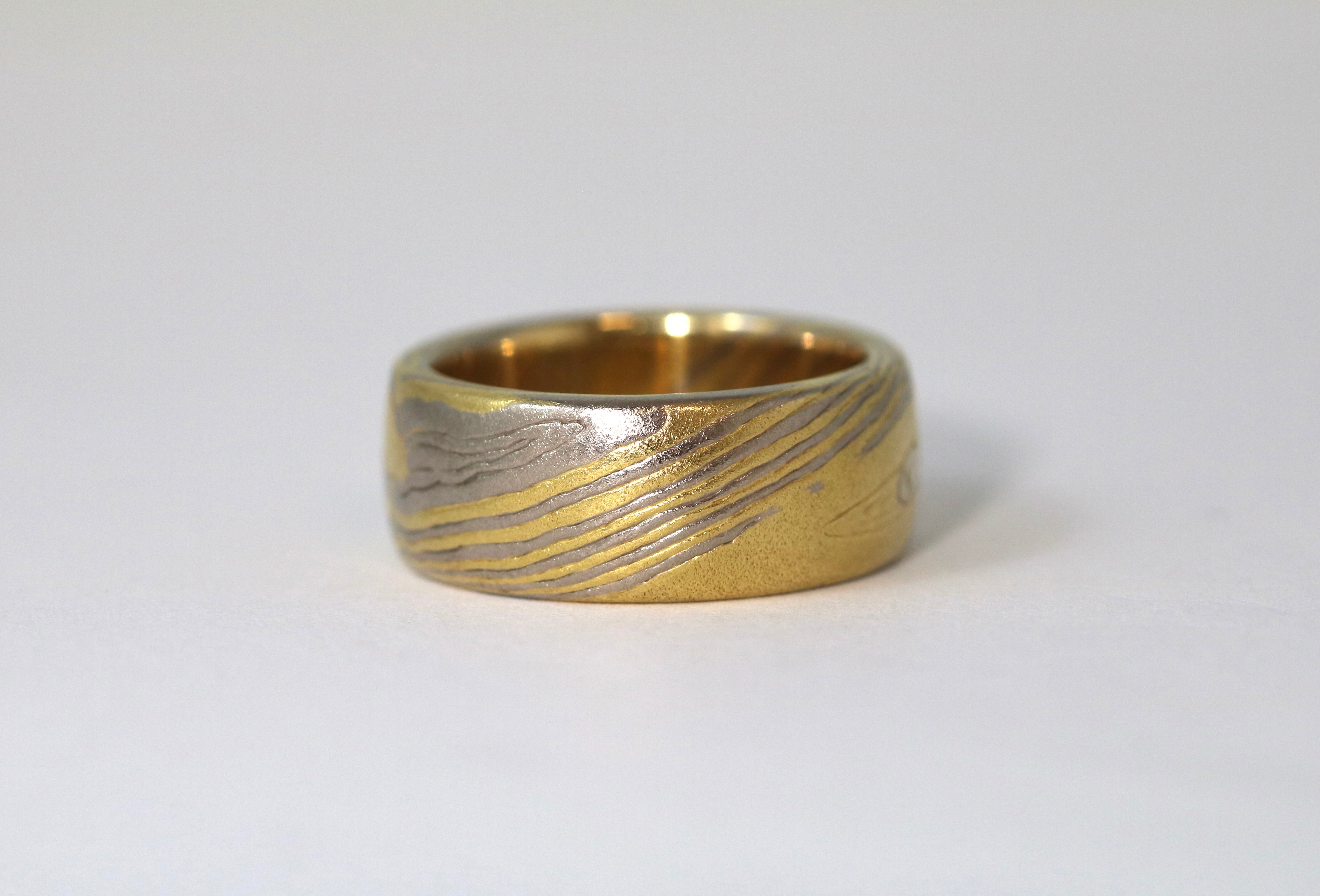 Mokume-Gane Wide Wedding Band
