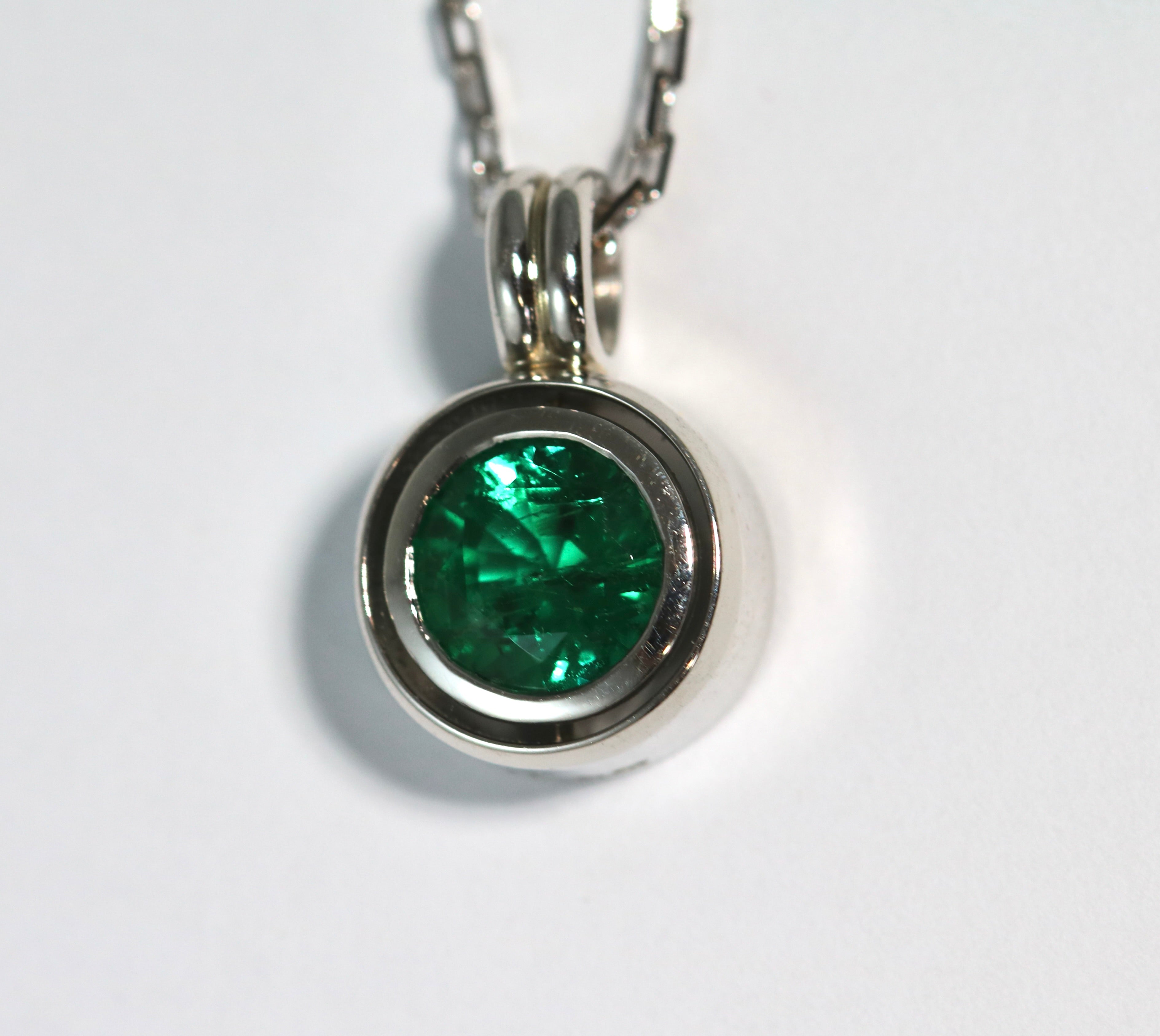 Platinum Emerald Pendant