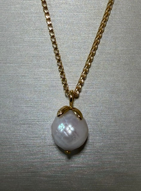Faceted Pearl Pendant